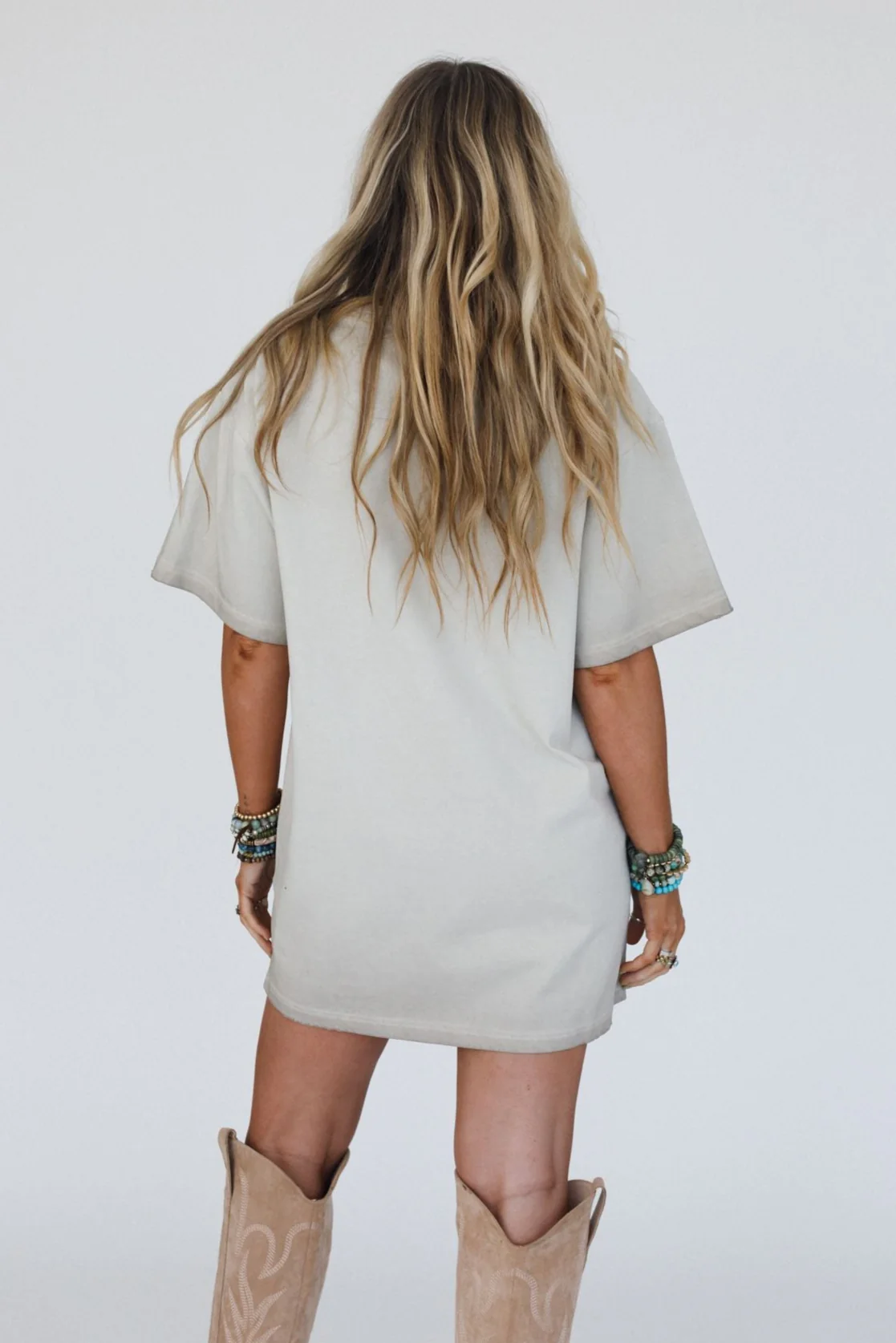 Light The Way Graphic Tee Dress - Tan - Image 4