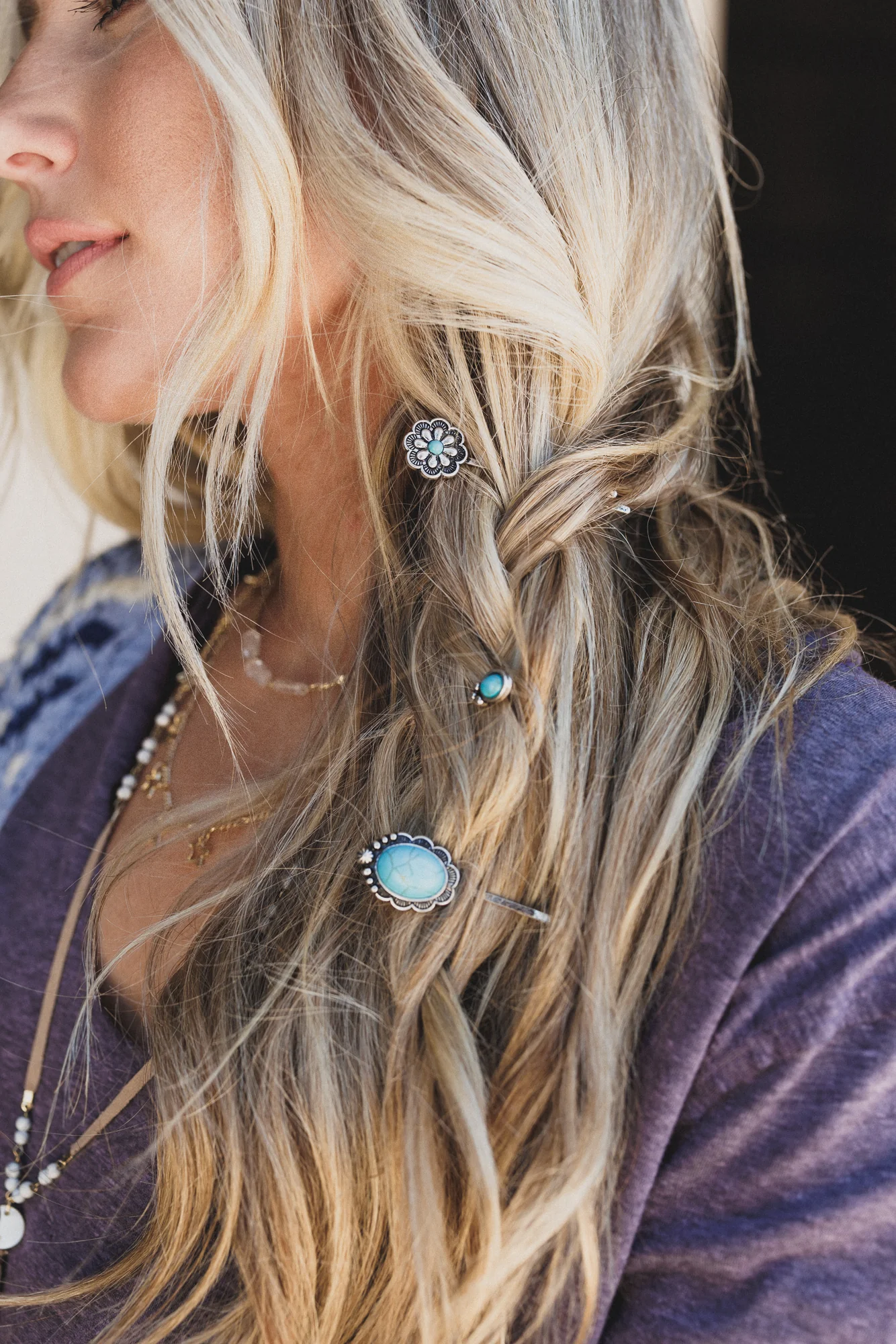Linger Longer Hair Pin Set - Turquoise - Image 2