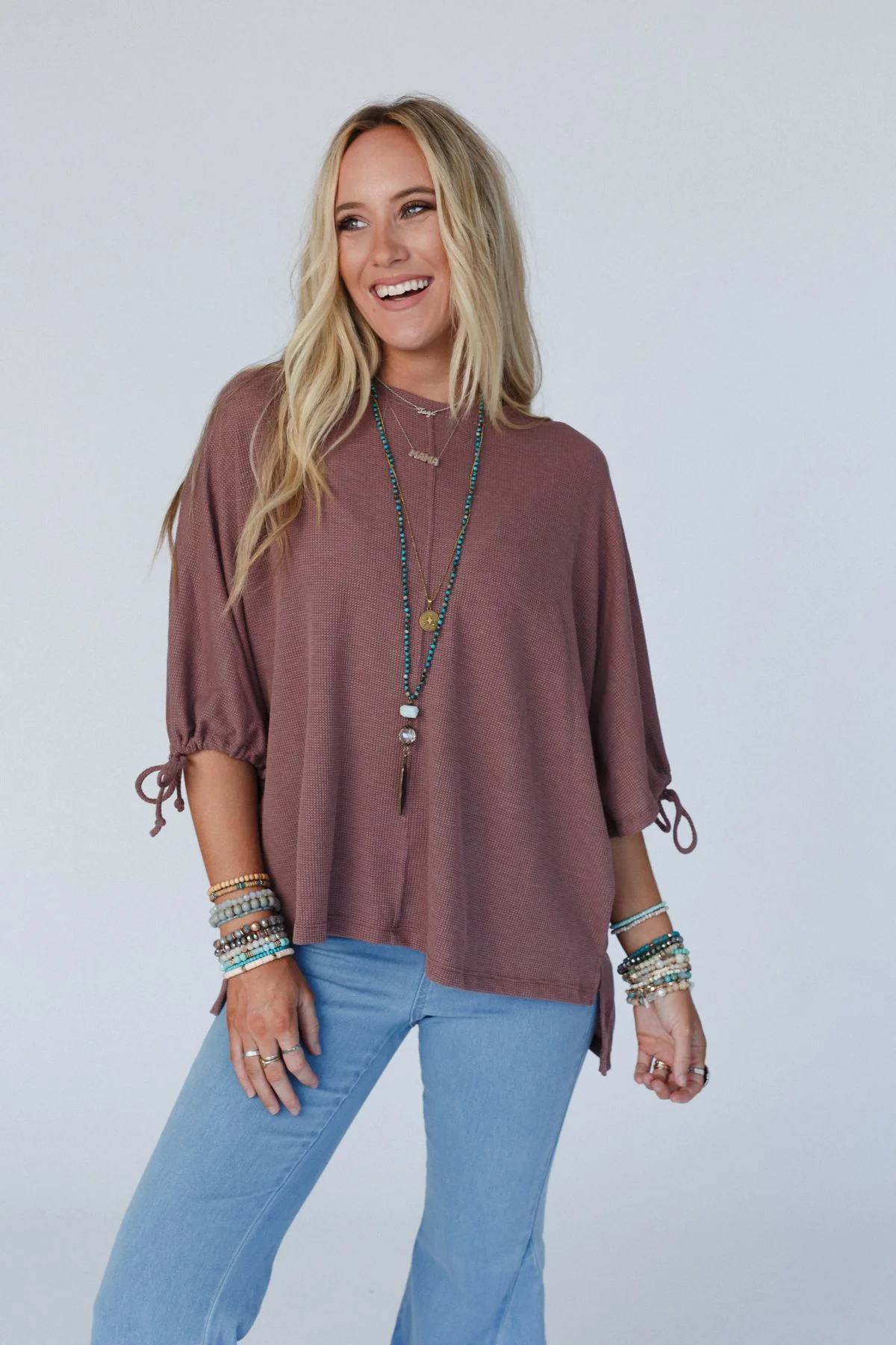 The Nest Little Lark Puff Sleeve Tee - Mulberry - Pre Order
