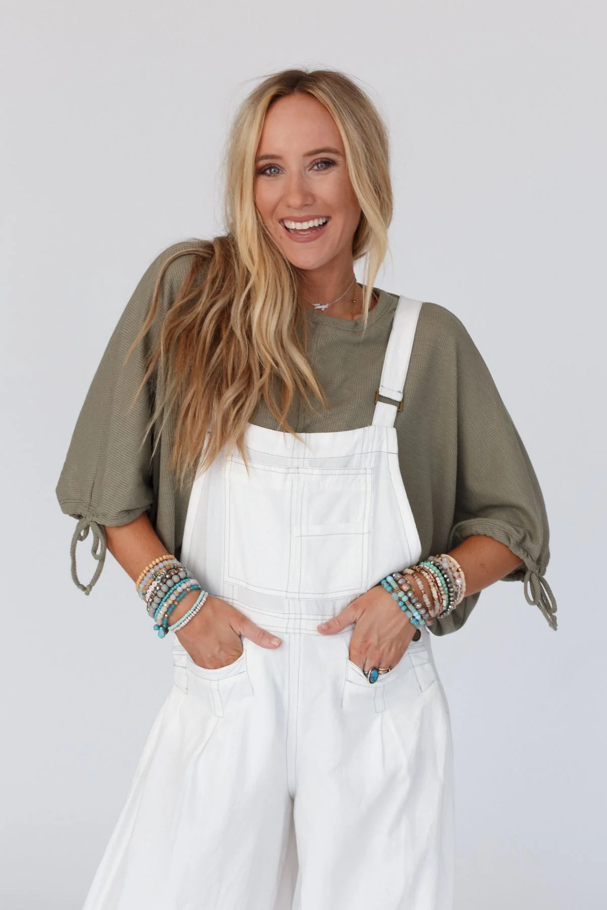 The Nest Little Lark Puff Sleeve Tee - Olive - Image 5