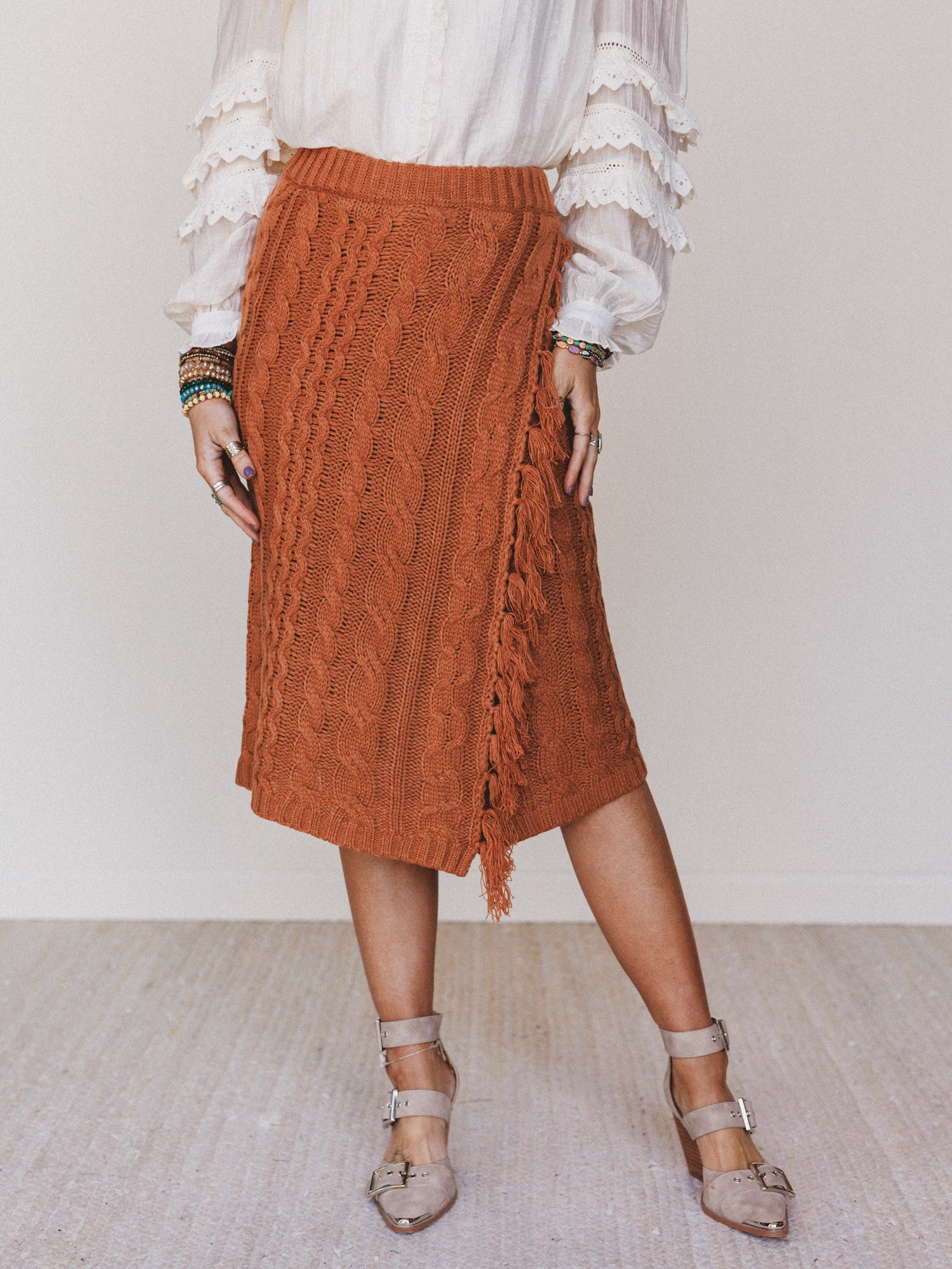 Liz Midi Skirt - Camel - Image 4