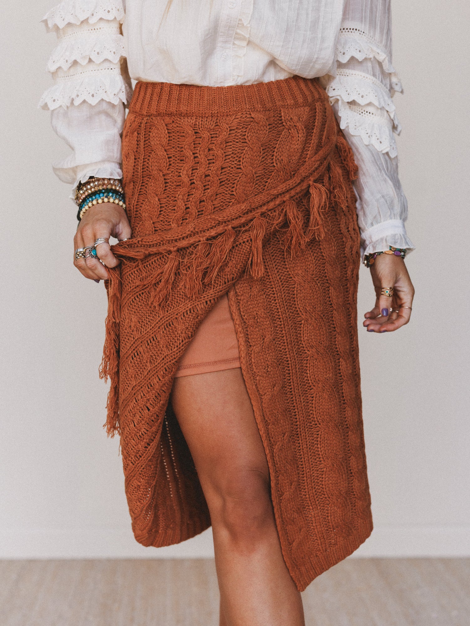 Liz Midi Skirt - Camel - Image 5