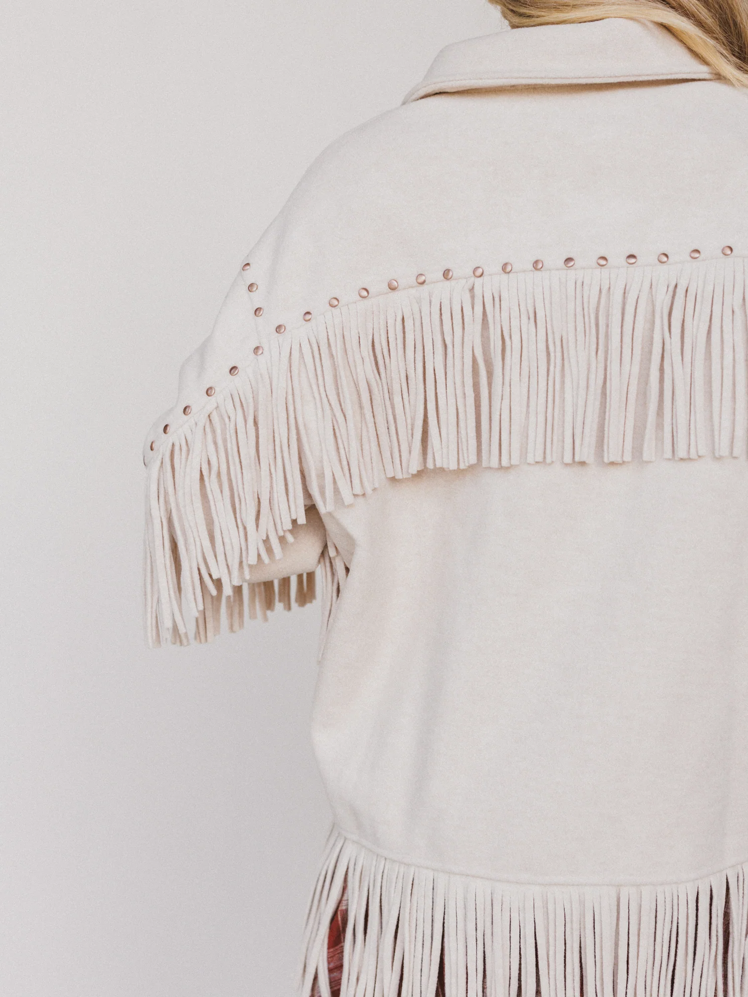 Lolo Fringe Jacket - Cream - Image 5