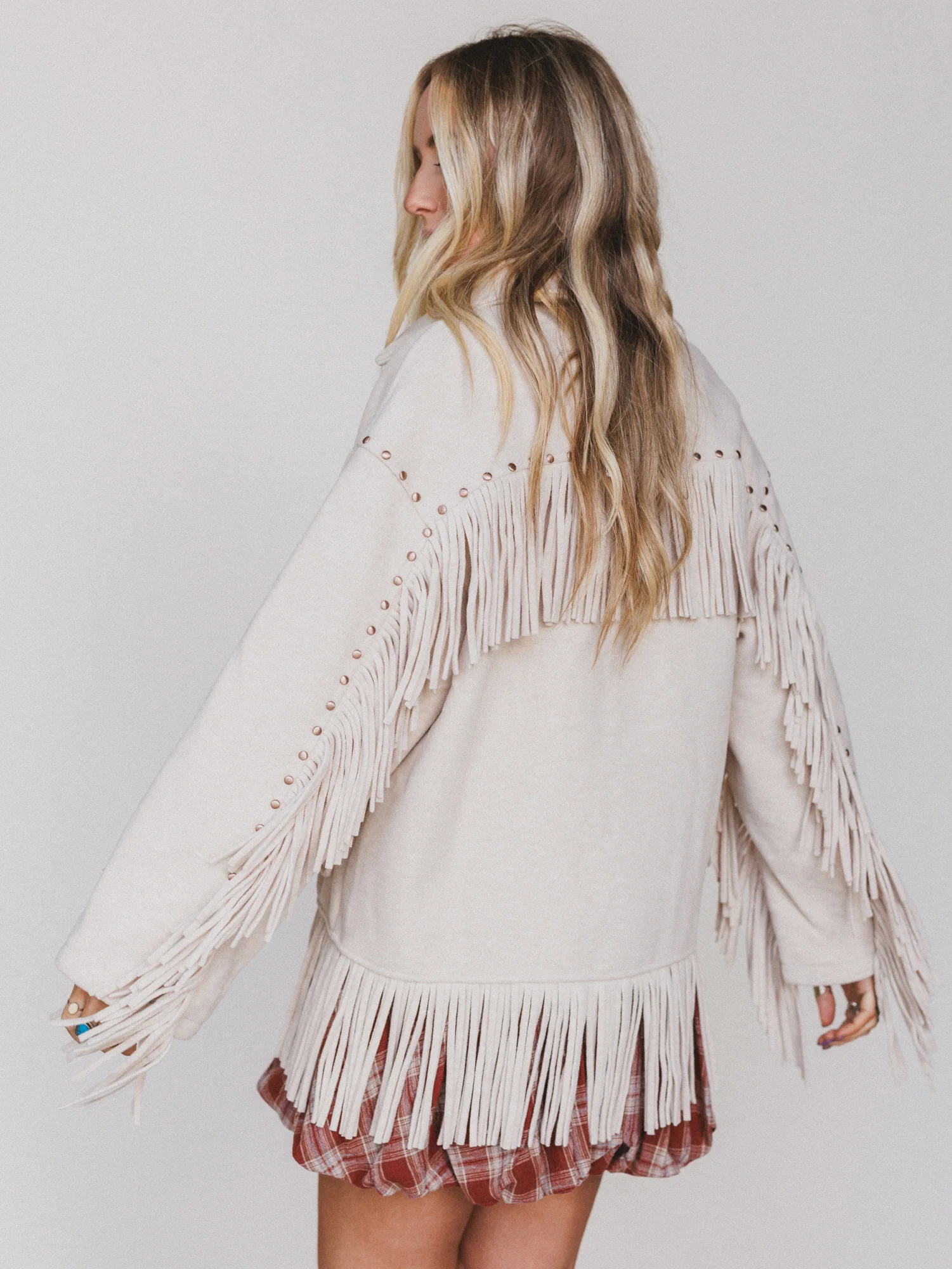 Lolo Fringe Jacket - Cream - Image 6