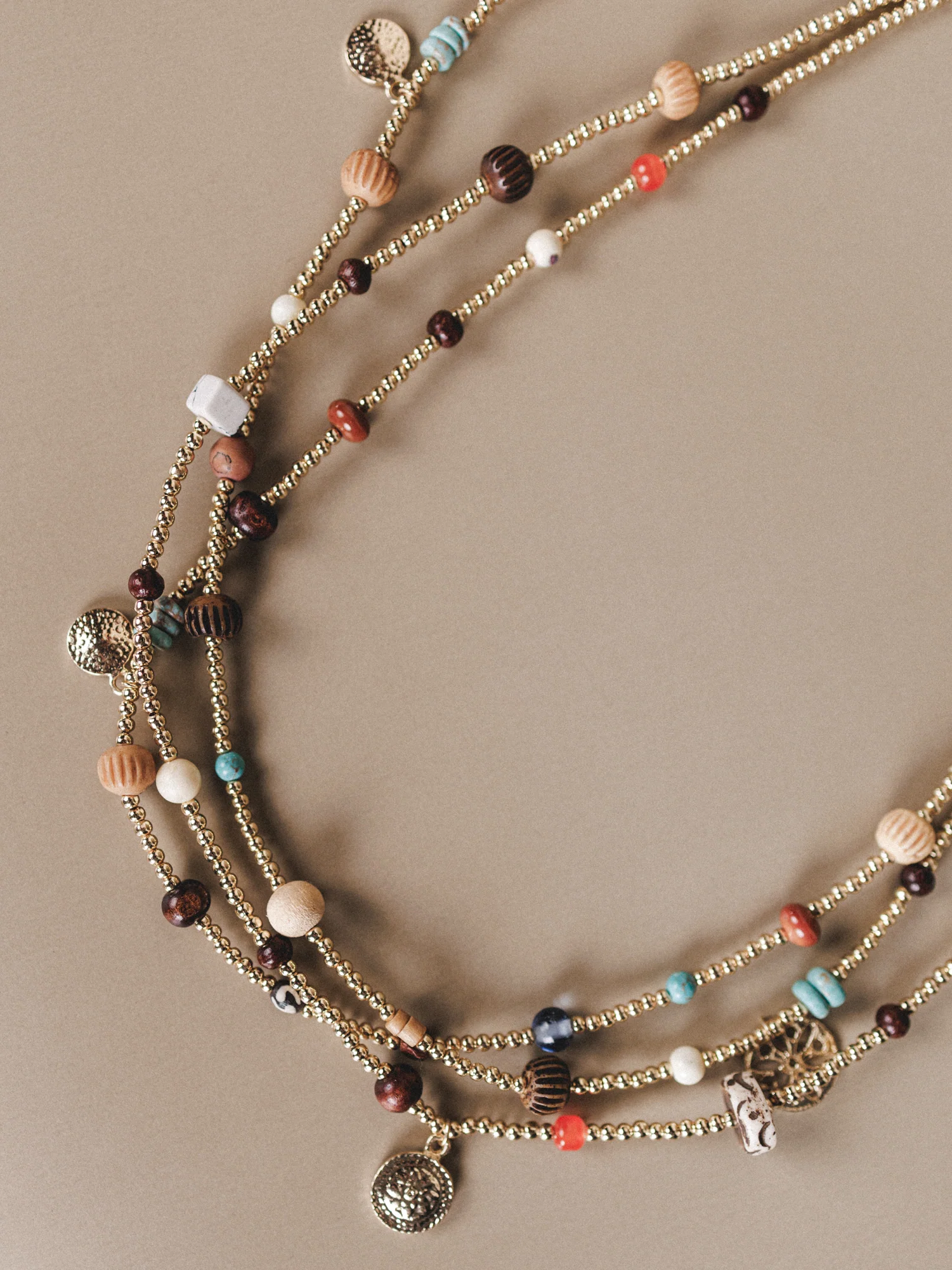 Lost And Found Layered Necklace - Gold Multi - Image 3