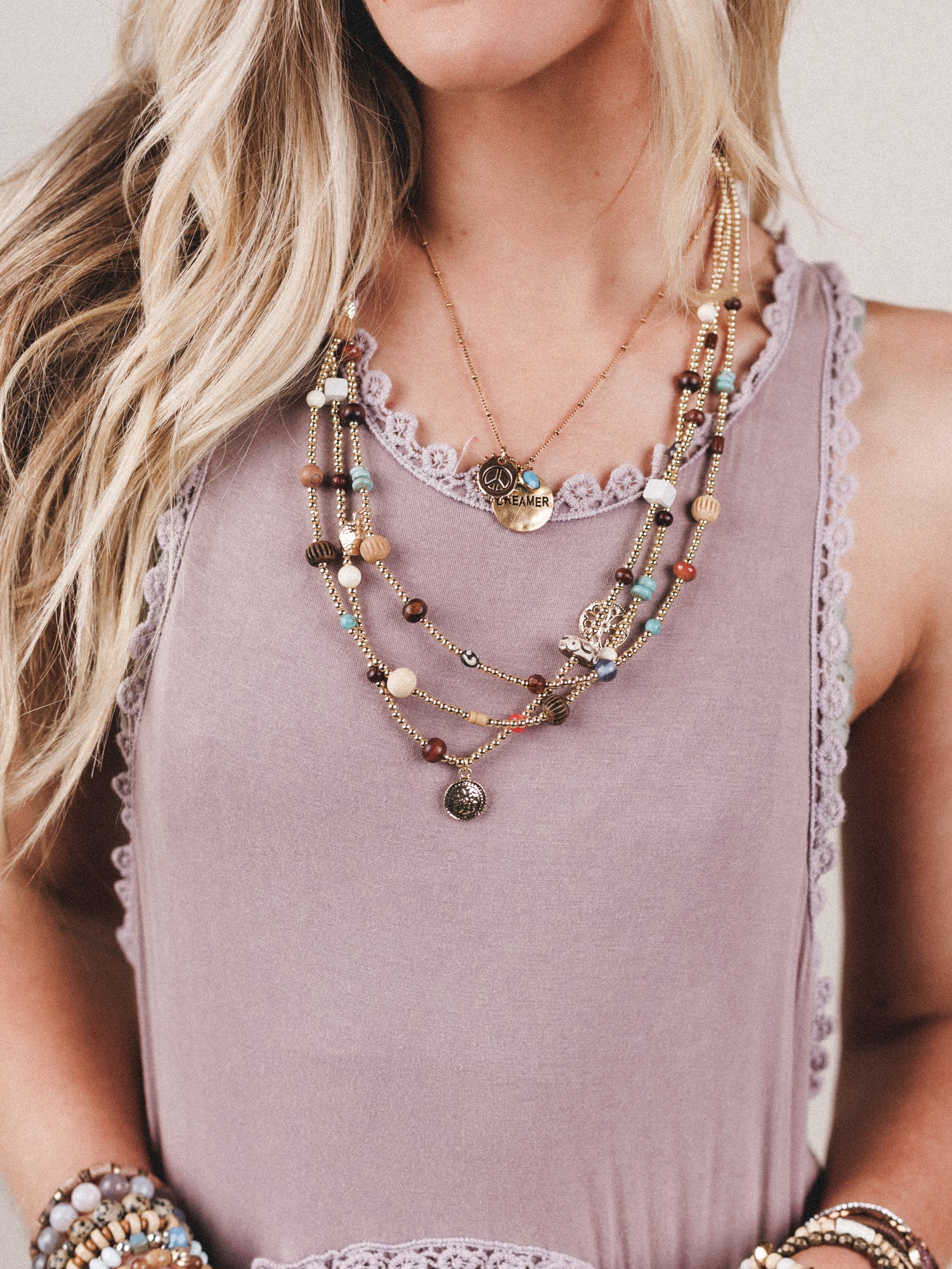 Lost And Found Layered Necklace - Gold Multi - Image 4