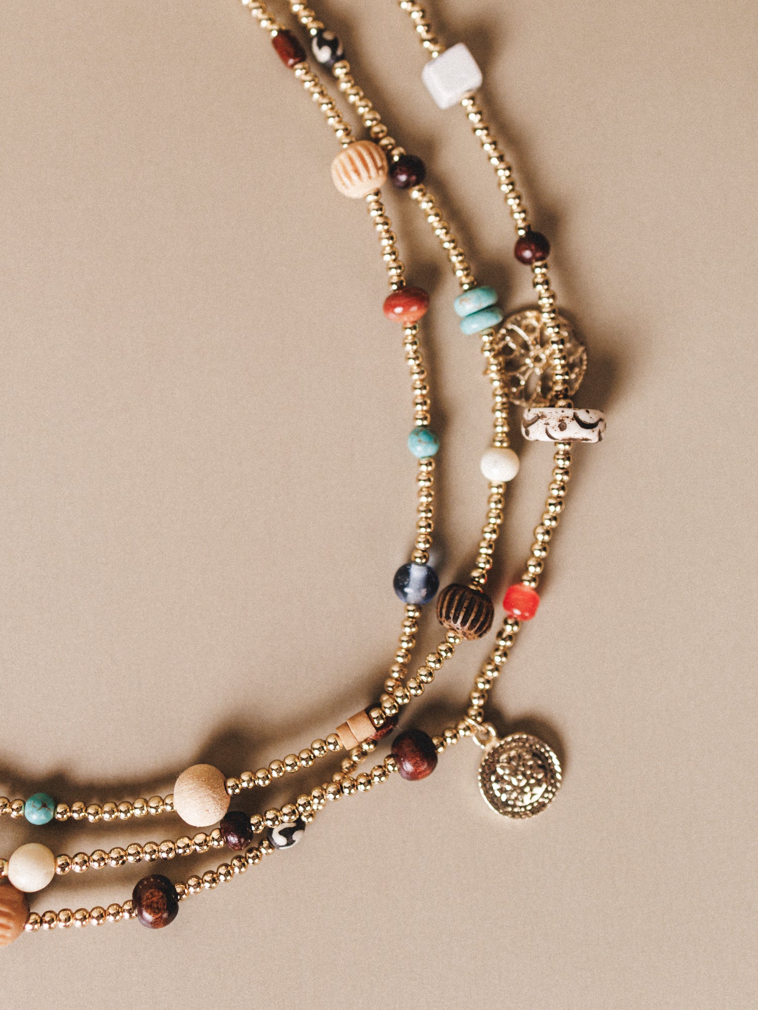 Lost And Found Layered Necklace - Gold Multi - Image 6