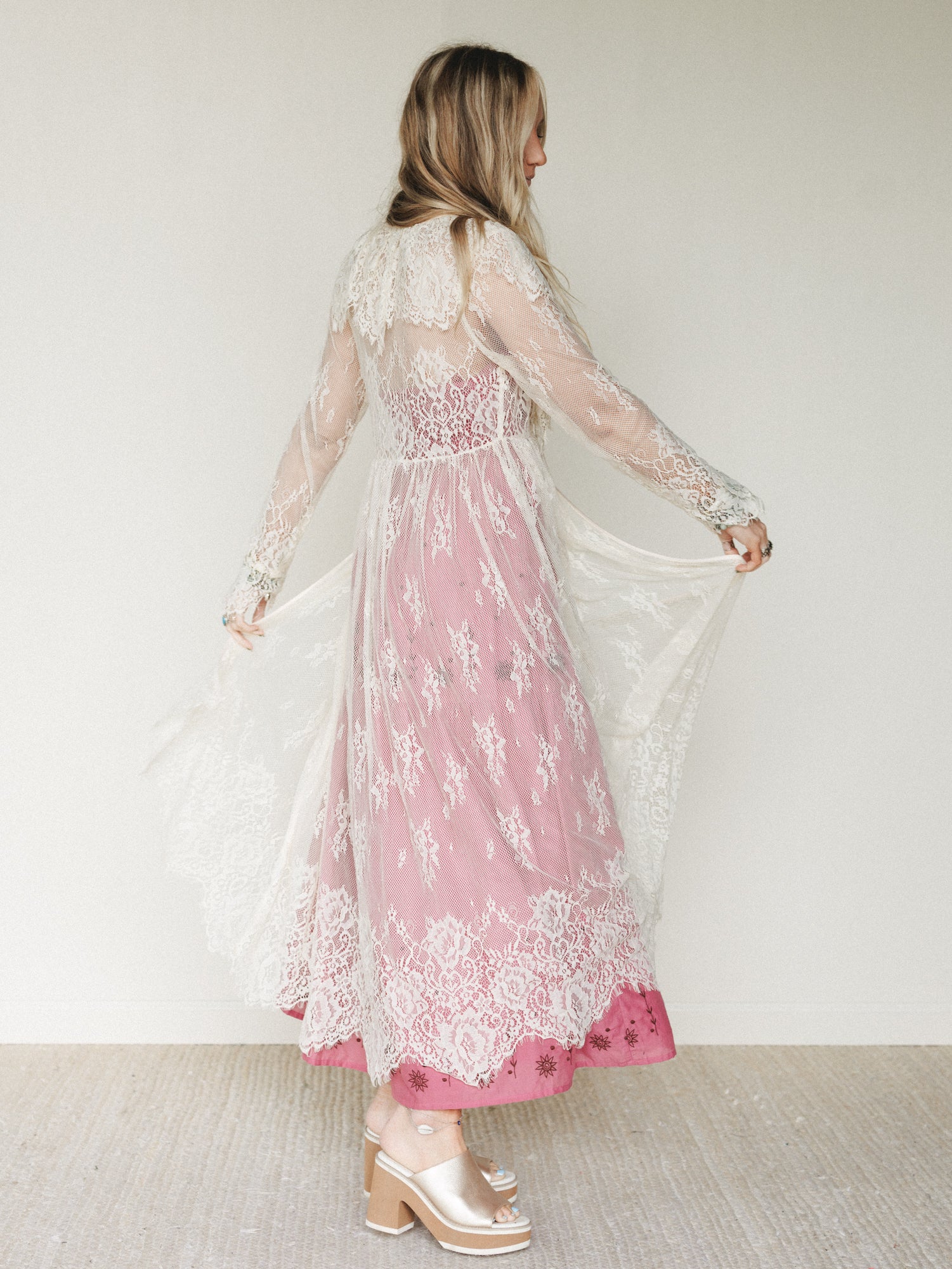 Love Letters Baroque Lace Duster - Cream - Image 5