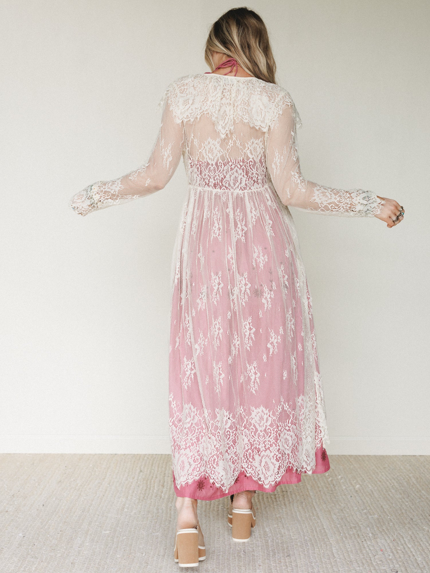 Love Letters Baroque Lace Duster - Cream - Image 6