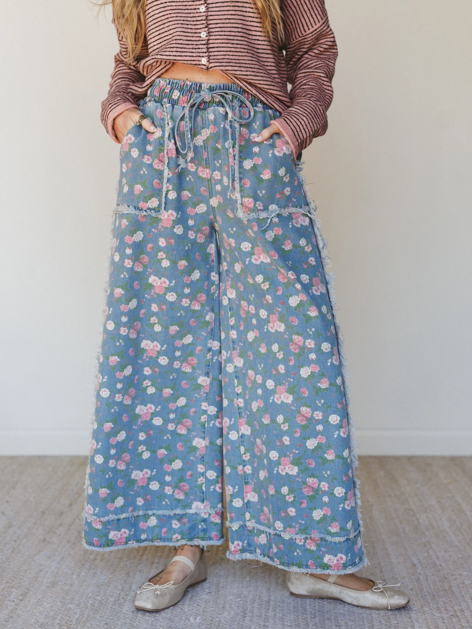 Love Petals Pants  - Light Denim - Pre Order