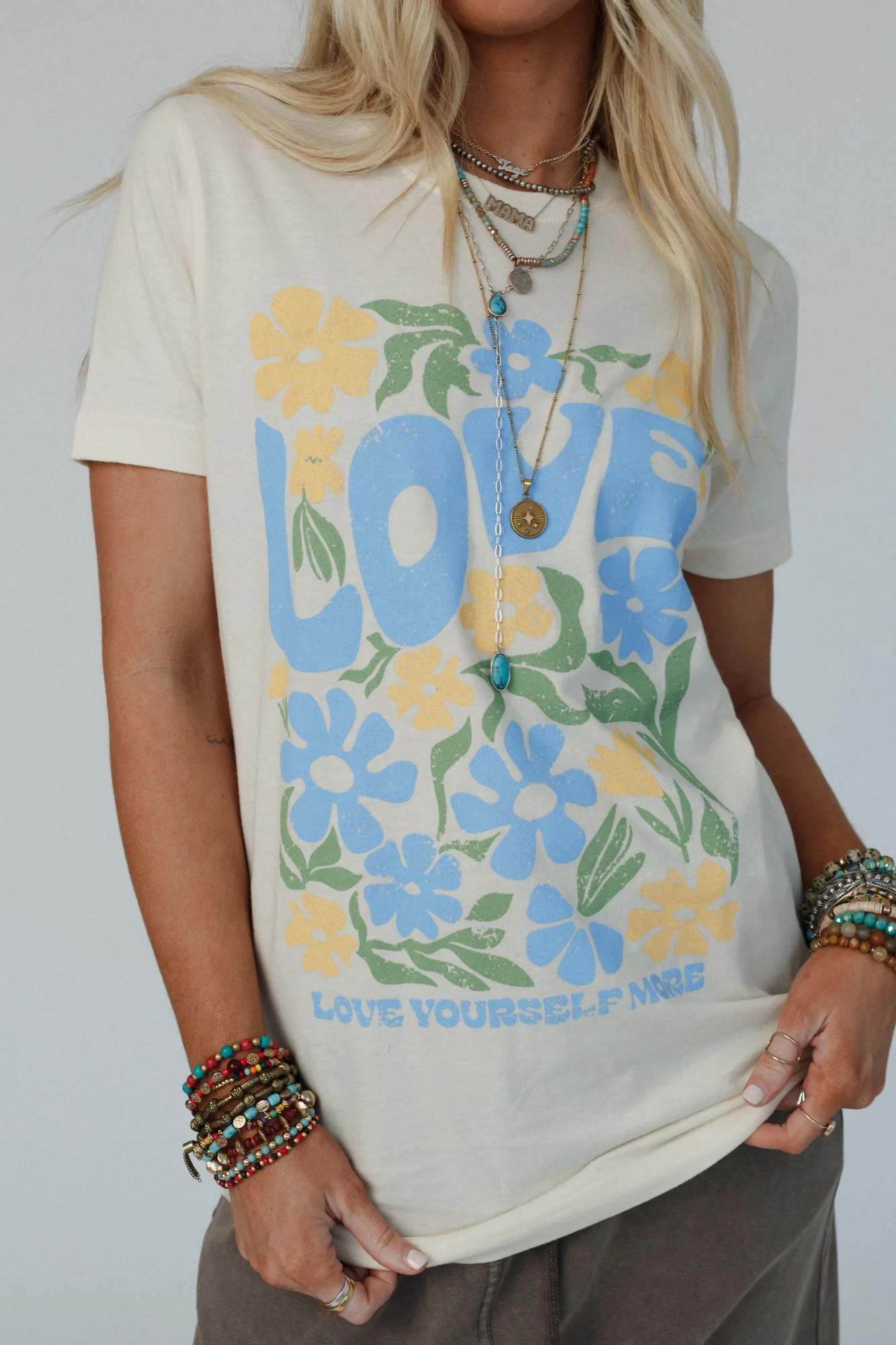 Love Yourself Graphic Tee - Ivory - Image 2