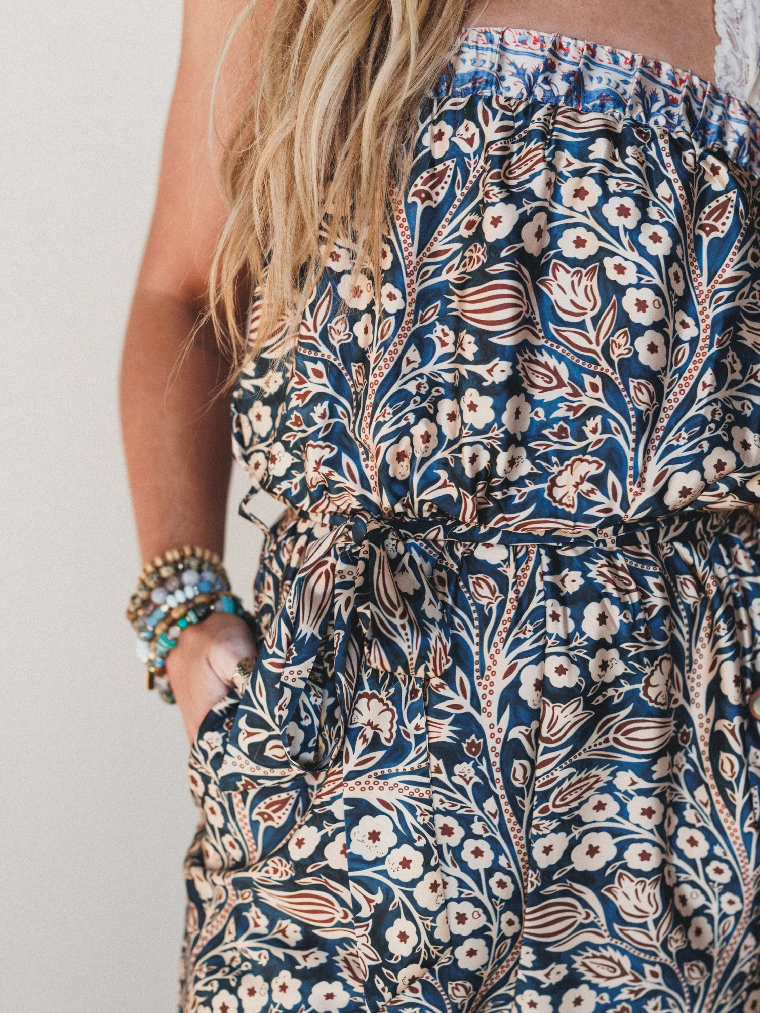 Lucia Mix Print Jumpsuit - Blue Multi - Image 3