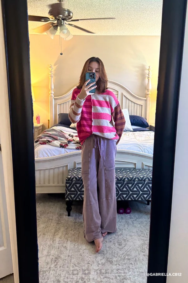 Lucky One Wide Leg Full Pant - Plum - Image 2