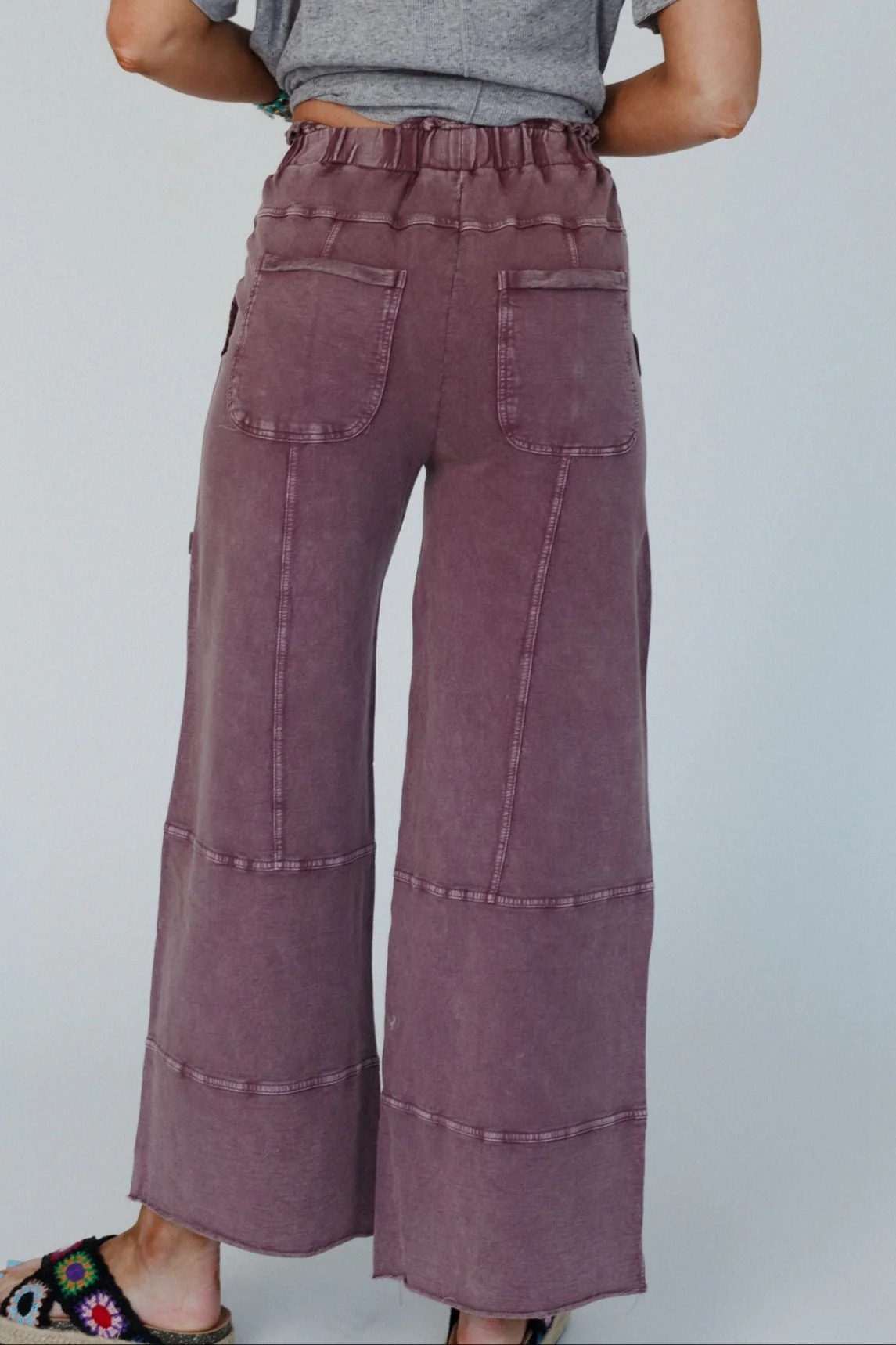 Lucky One Wide Leg Full Pant - Plum - Image 3