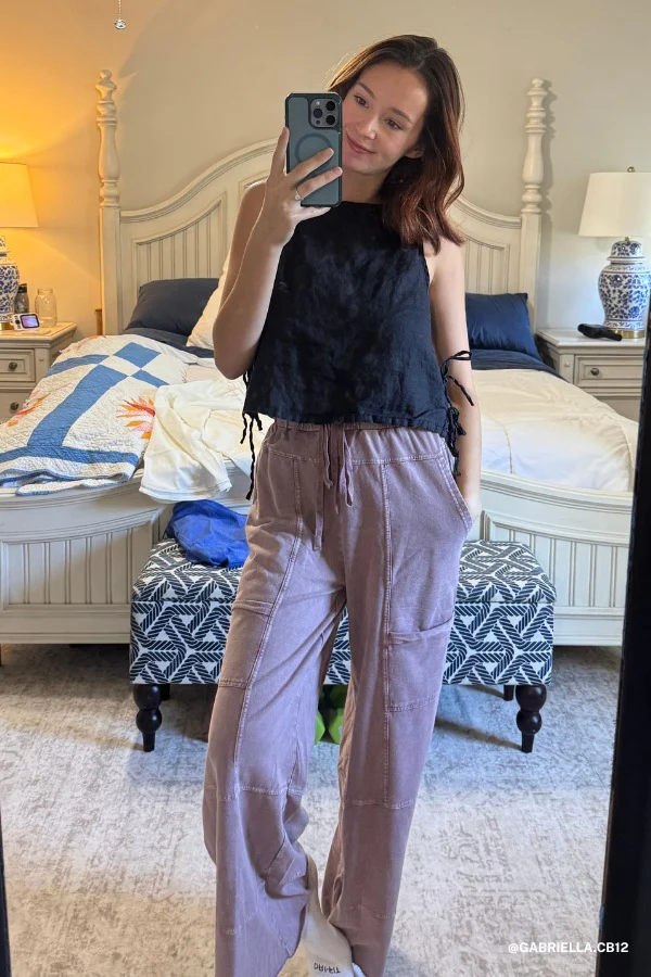 Lucky One Wide Leg Full Pant - Plum - Image 7