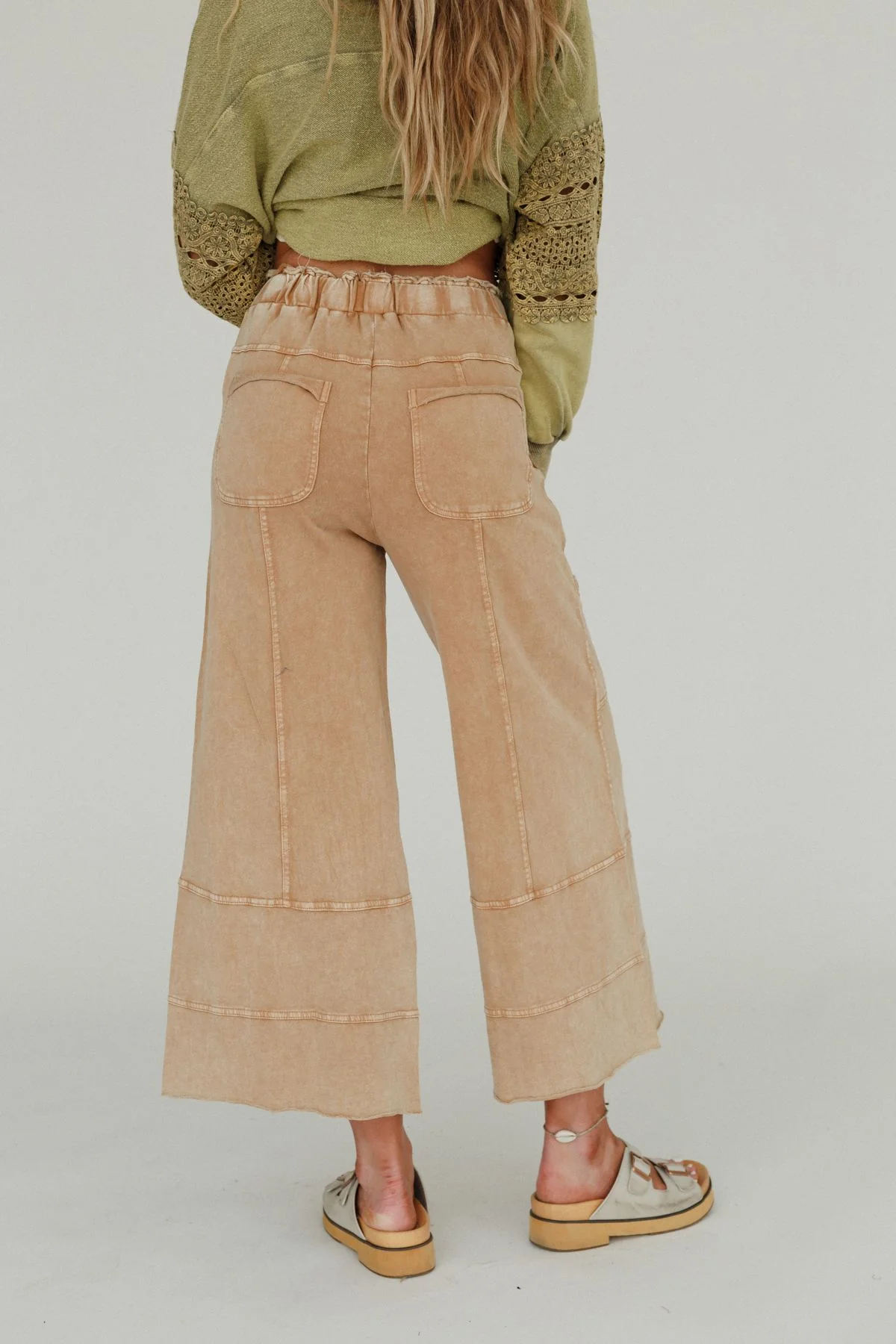 Lucky One Wide Leg Pant - Camel - Image 10