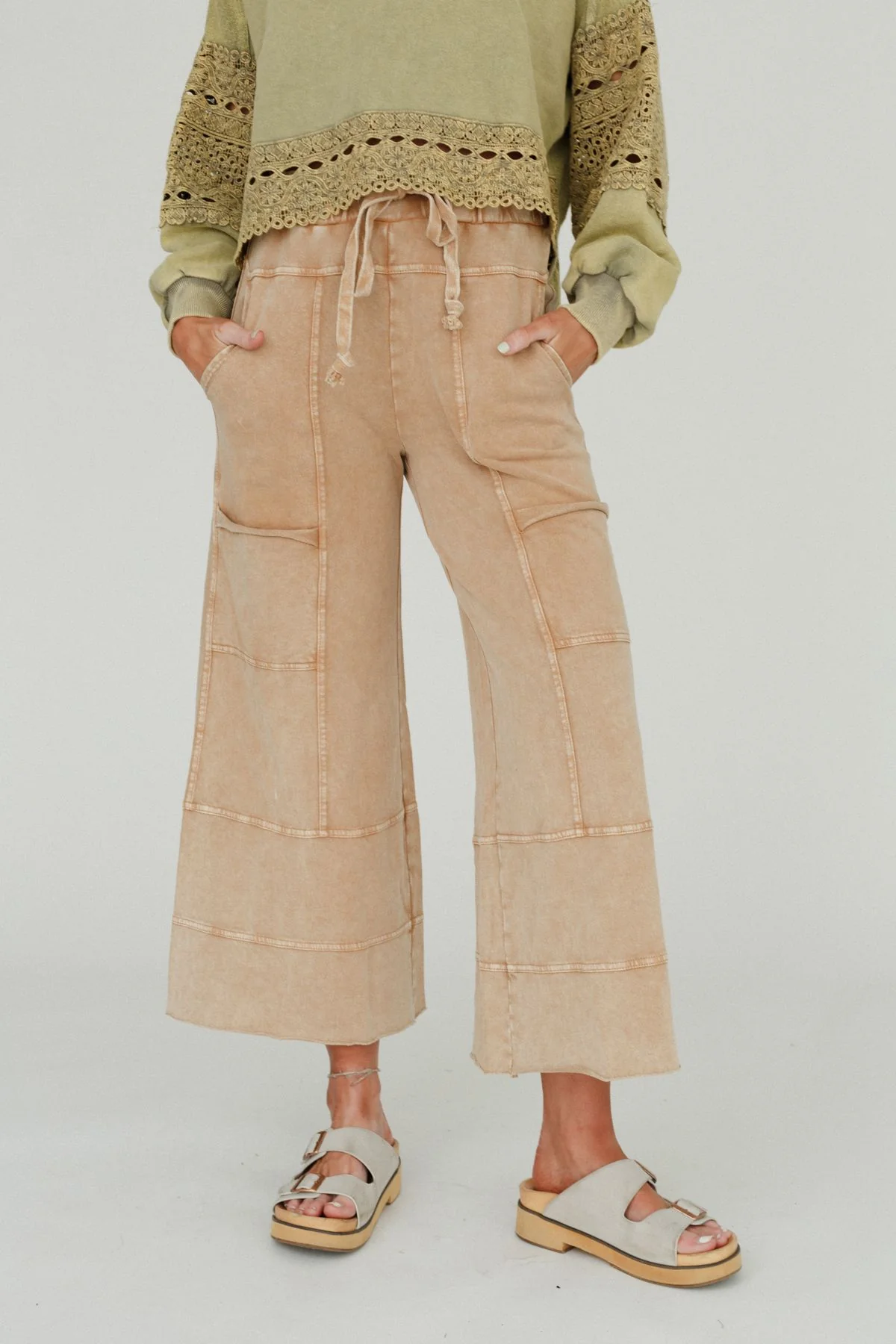 Lucky One Wide Leg Pant - Camel - Image 8