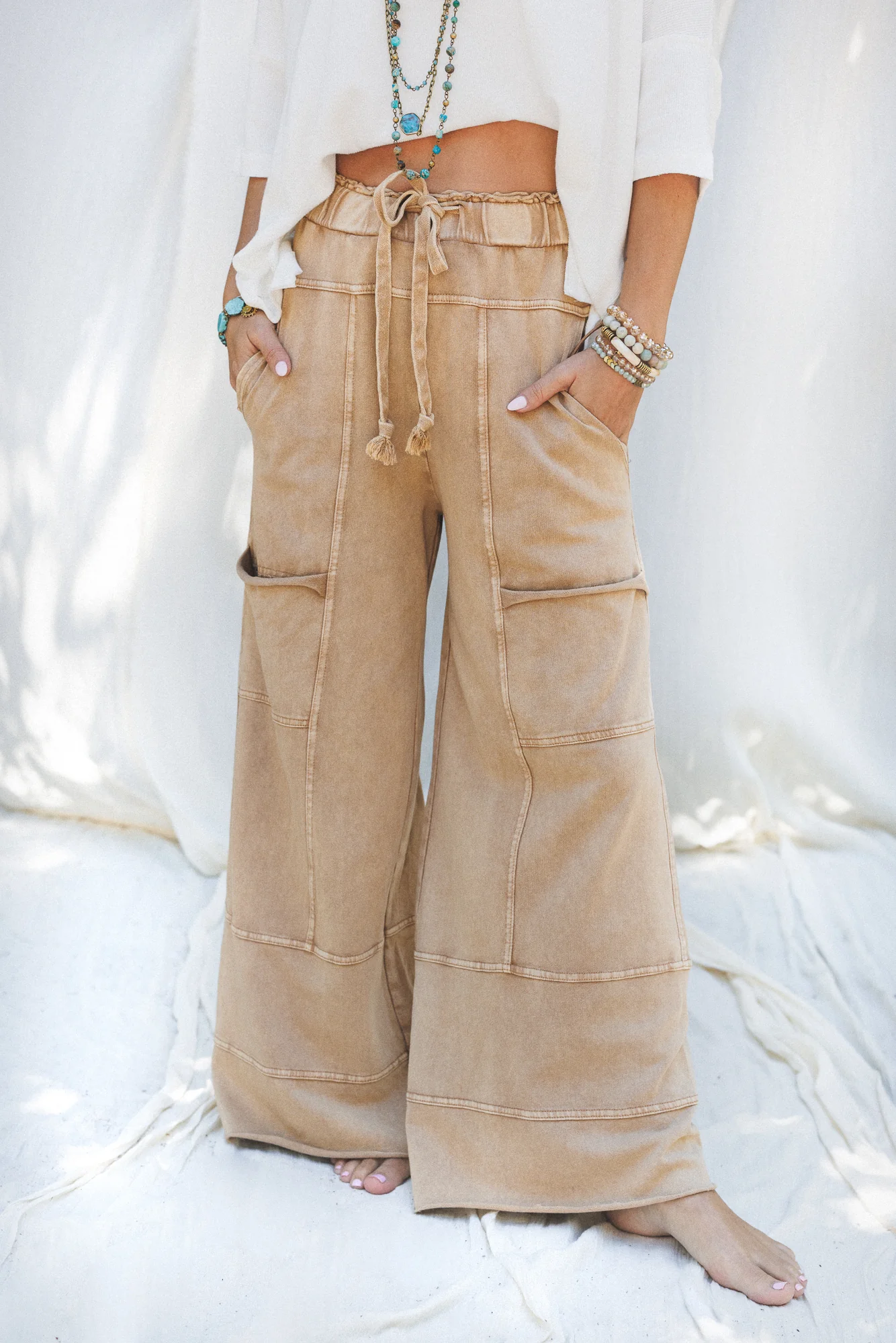 Lucky One Wide Leg Pant - Camel - Image 2