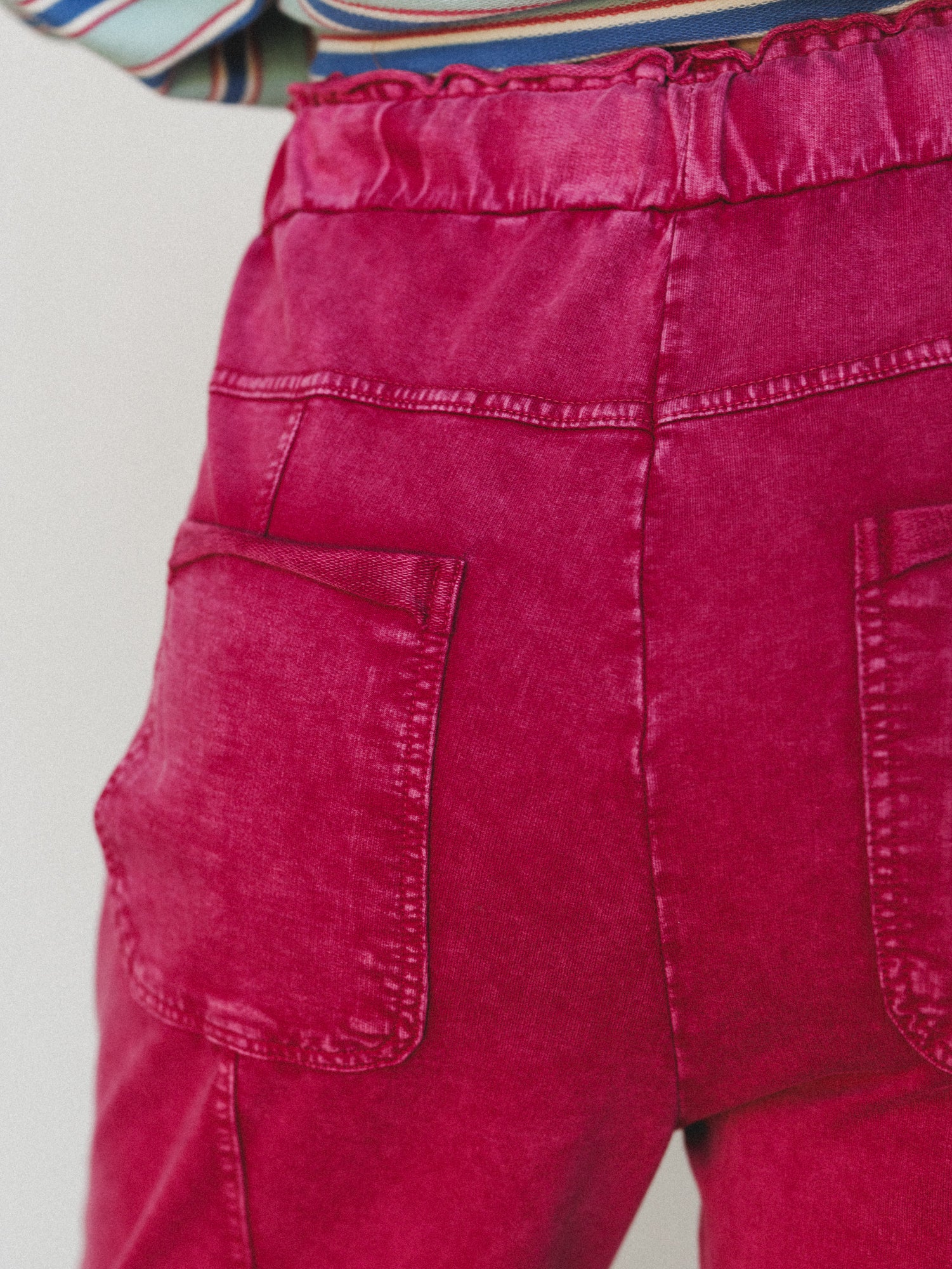Lucky One Wide Leg Pant - Dark Red - Image 4
