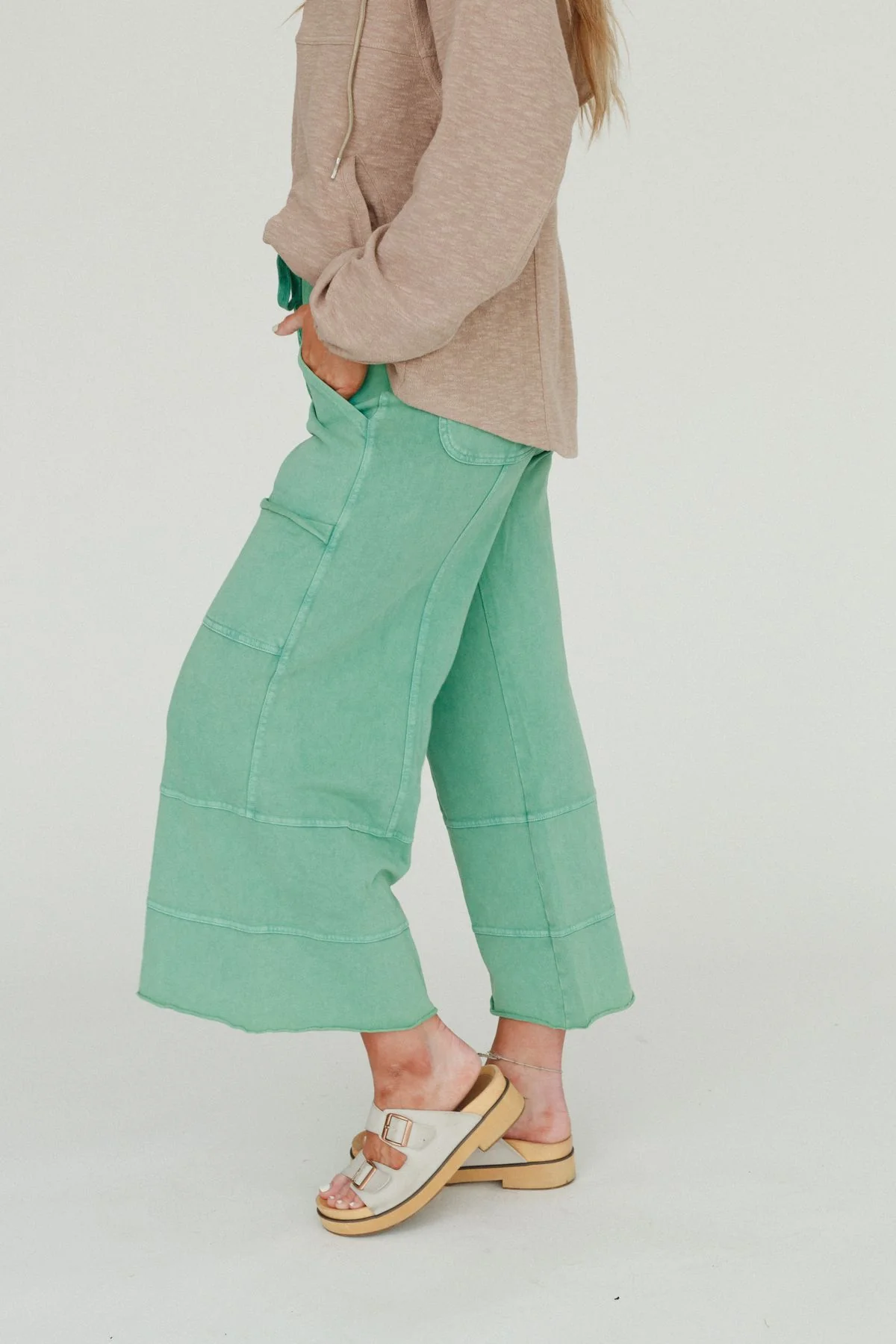 Lucky One Wide Leg Pant - Green - Image 3