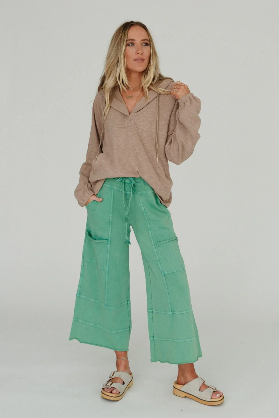 Lucky One Wide Leg Pant - Green - Image 5