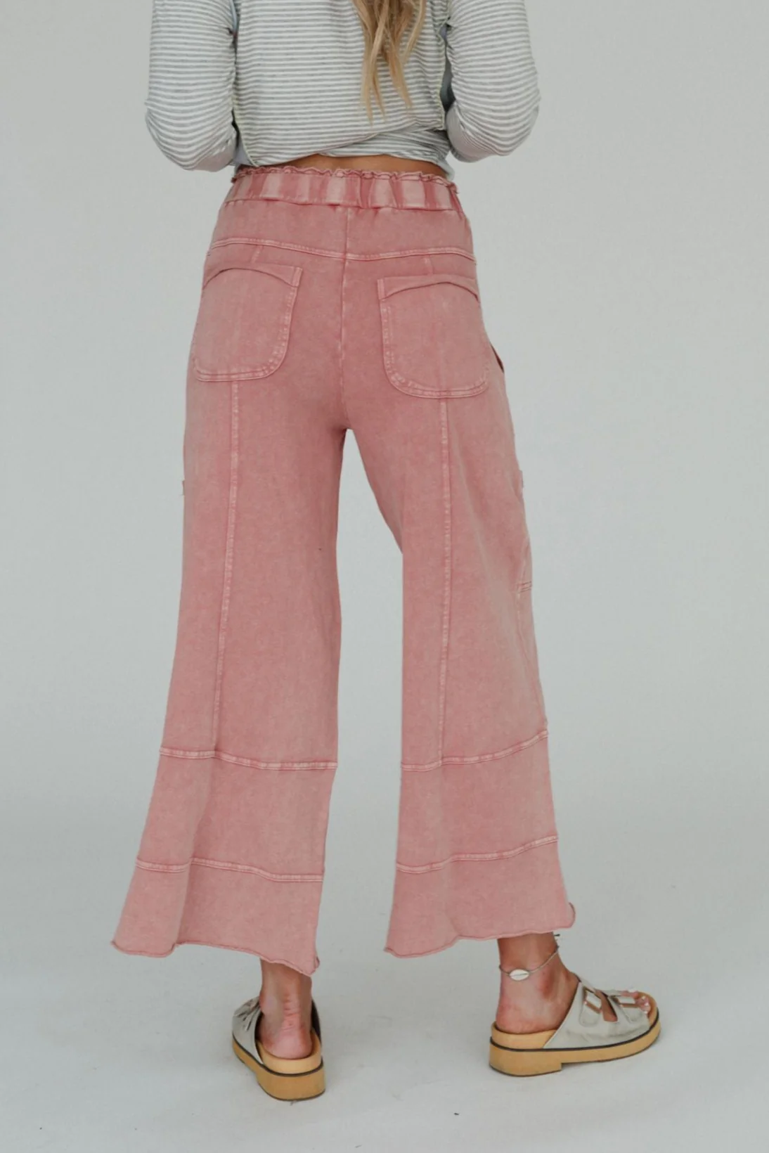 Lucky One Wide Leg Pant - Mauve - Image 2