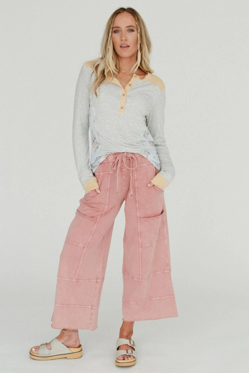 Lucky One Wide Leg Pant - Mauve - Image 7