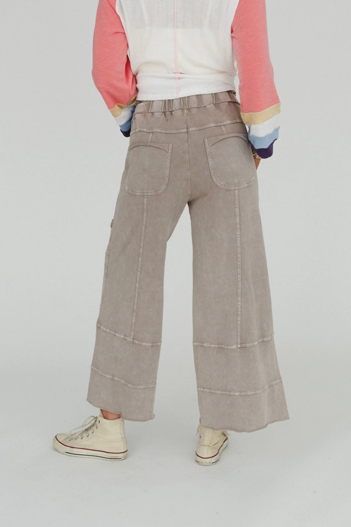 Lucky One Wide Leg Pant - Taupe - Image 4