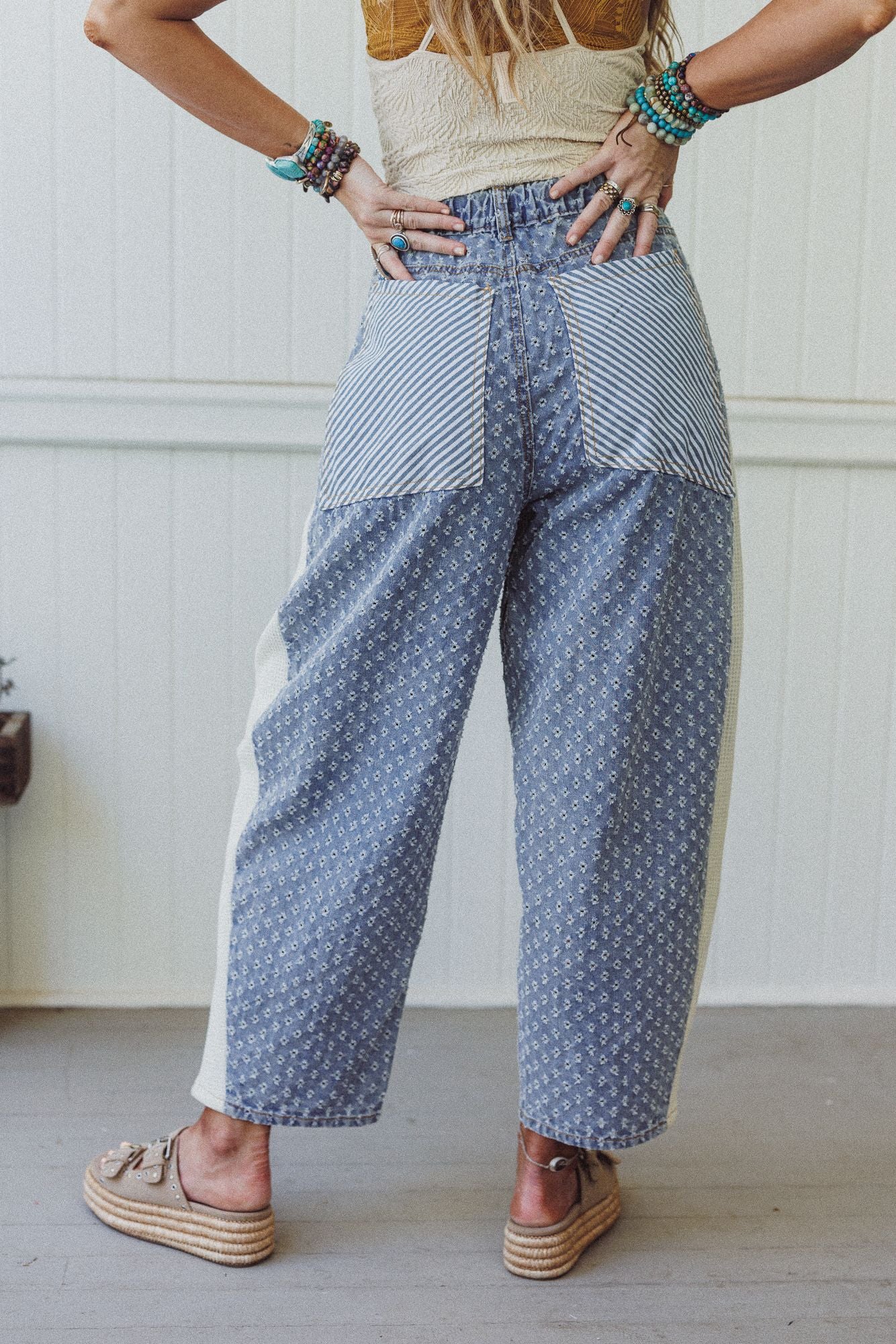 Luna Textured Pants - Denim - Image 3