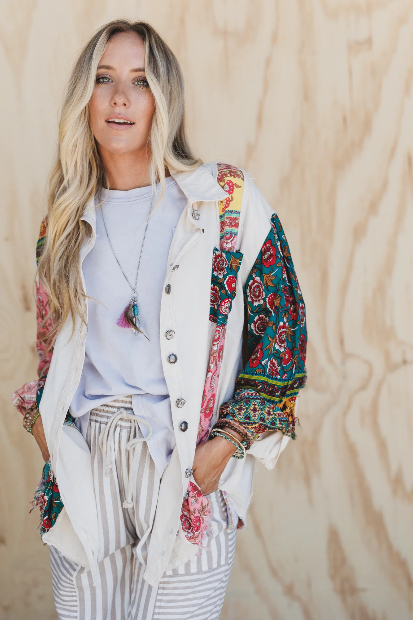 Lush Layers Button Down Top - Cream - Image 3