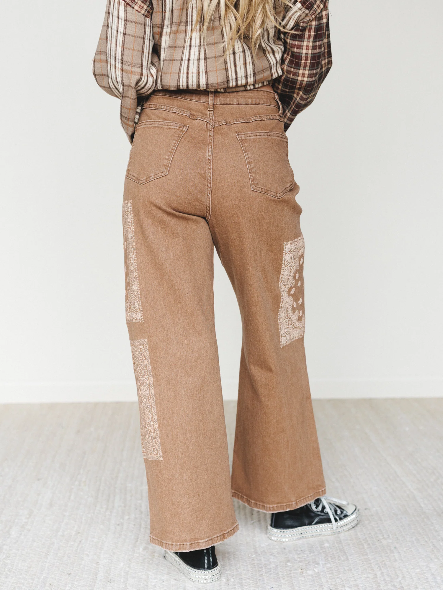 Madden Wide Leg Jeans - Brown - Image 4