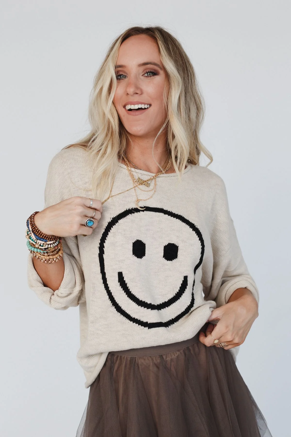 Made You Smile Sweater - Ivory - Pre Order