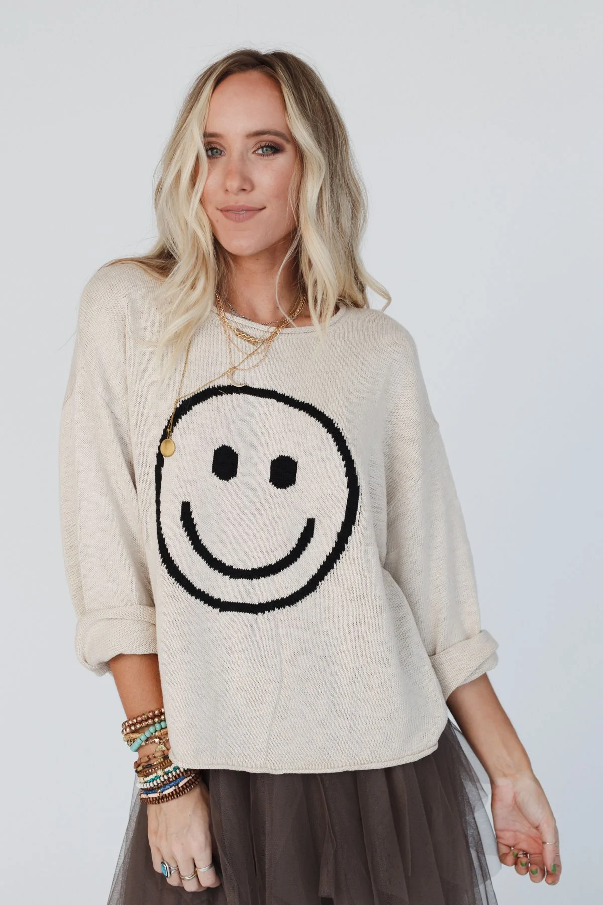 Made You Smile Sweater - Ivory - Pre Order - Image 2