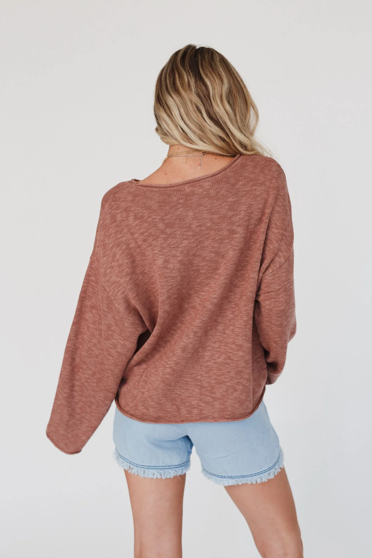 Made You Smile Sweater - Rose - Image 5