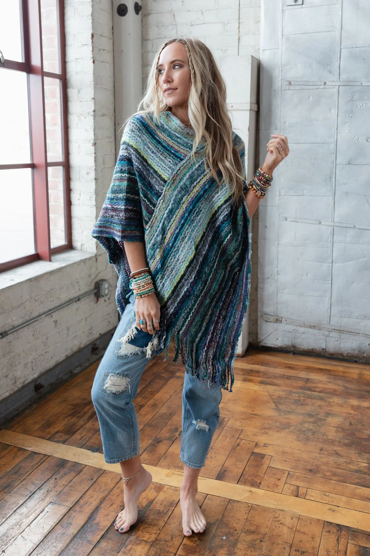 Madeleine Poncho - Blue - Image 3