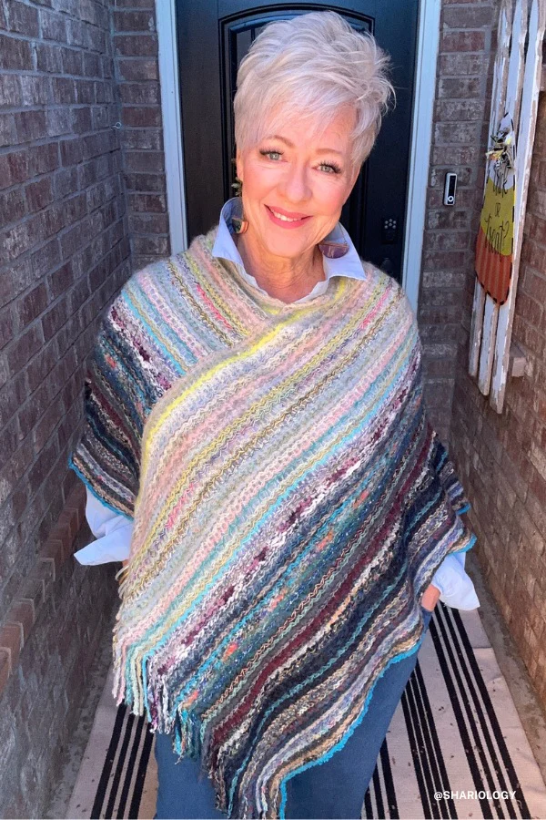 Madeleine Poncho - Blue - Image 5