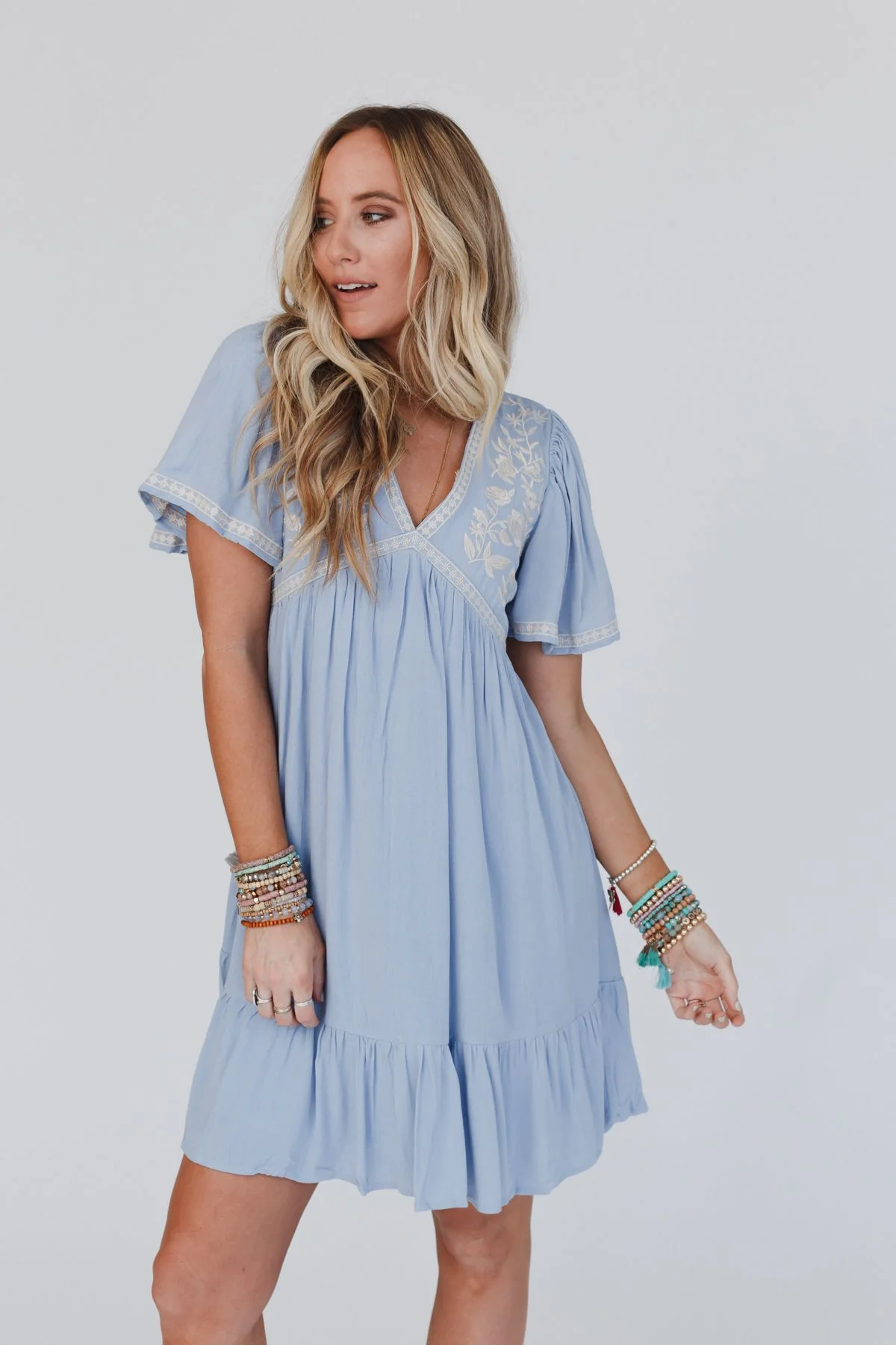 Magdaline Mini Dress - Blue - Image 6
