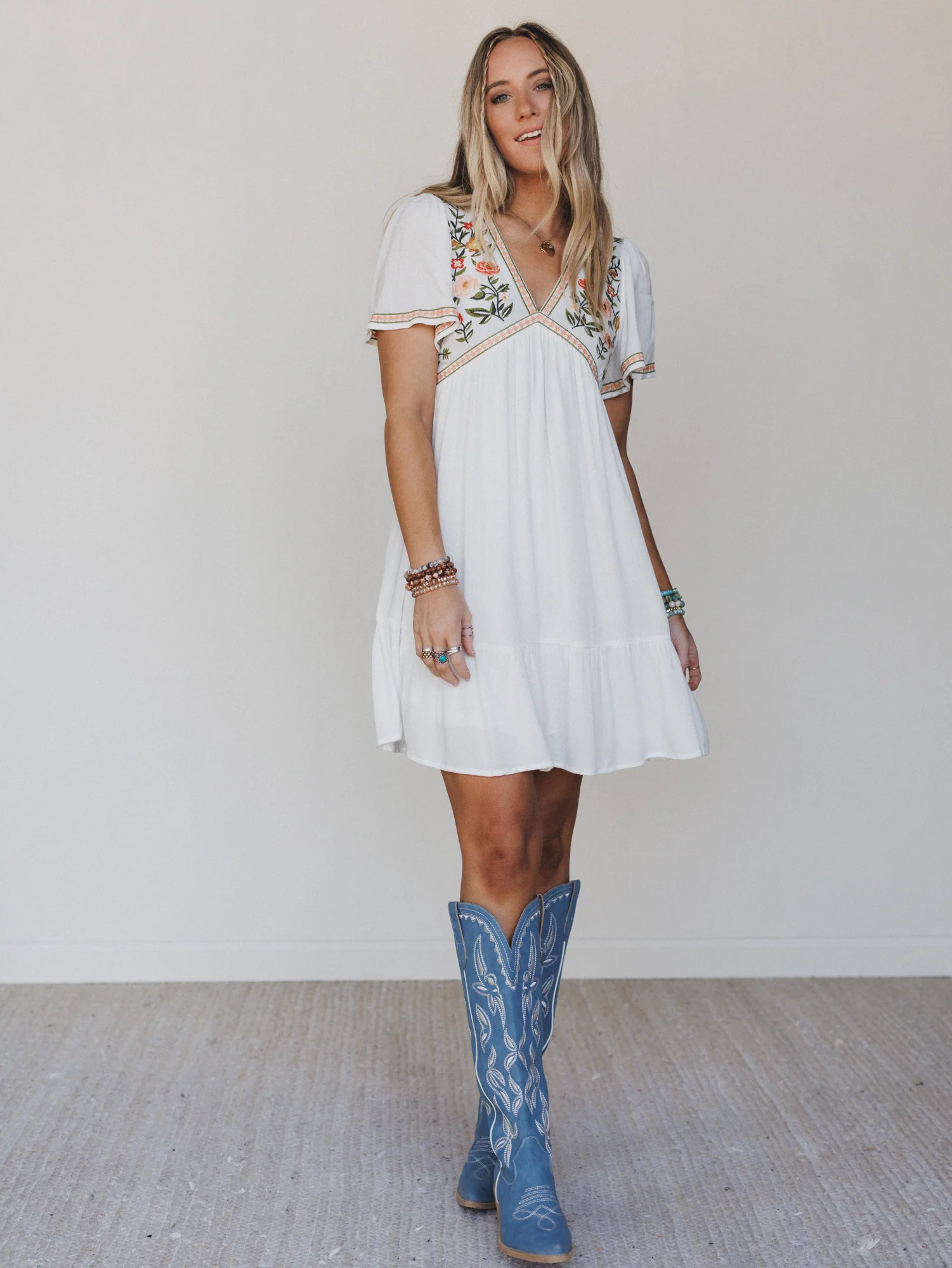 Magdaline Mini Dress - Ivory - Image 5