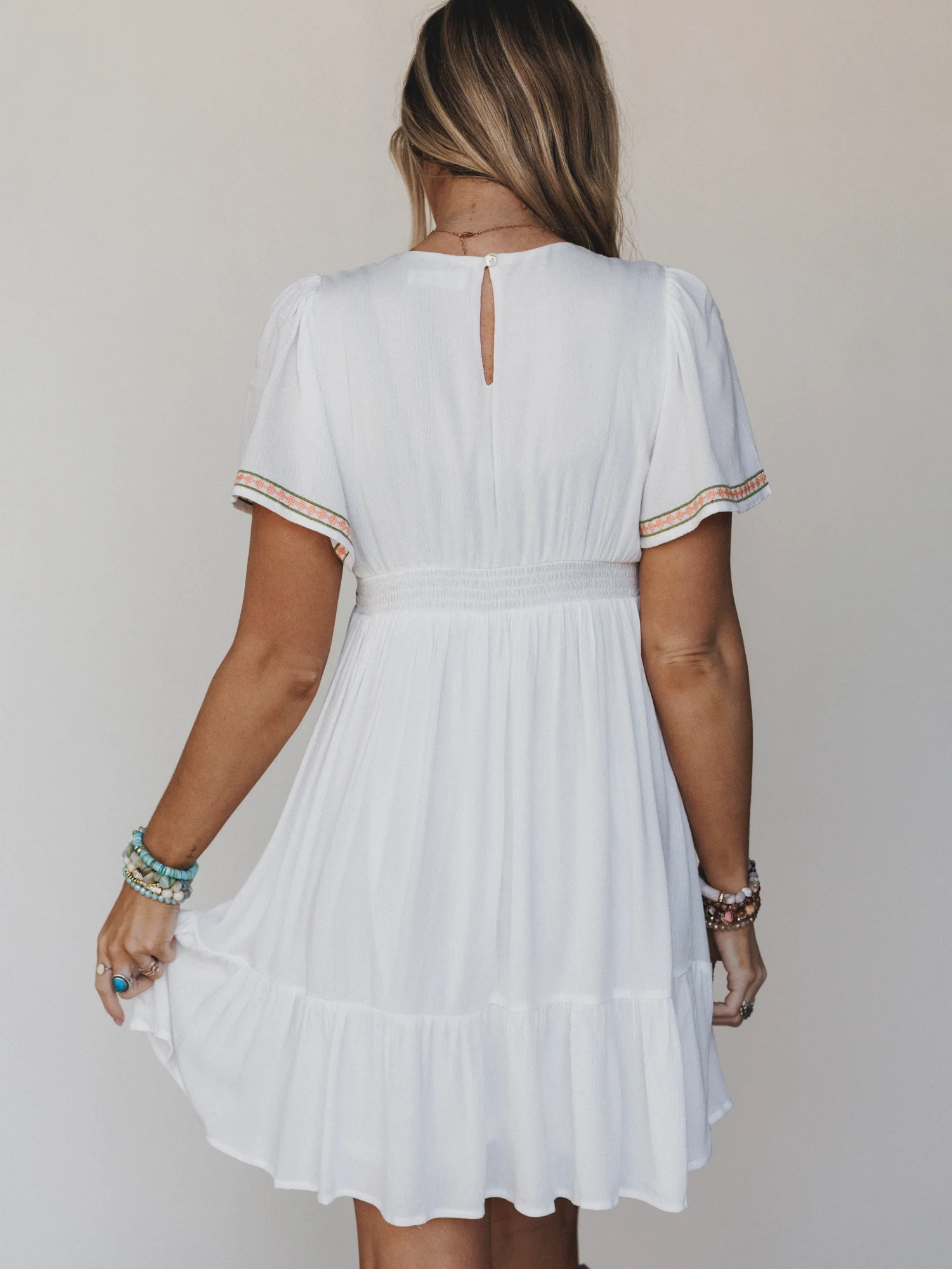 Magdaline Mini Dress - Ivory - Image 7