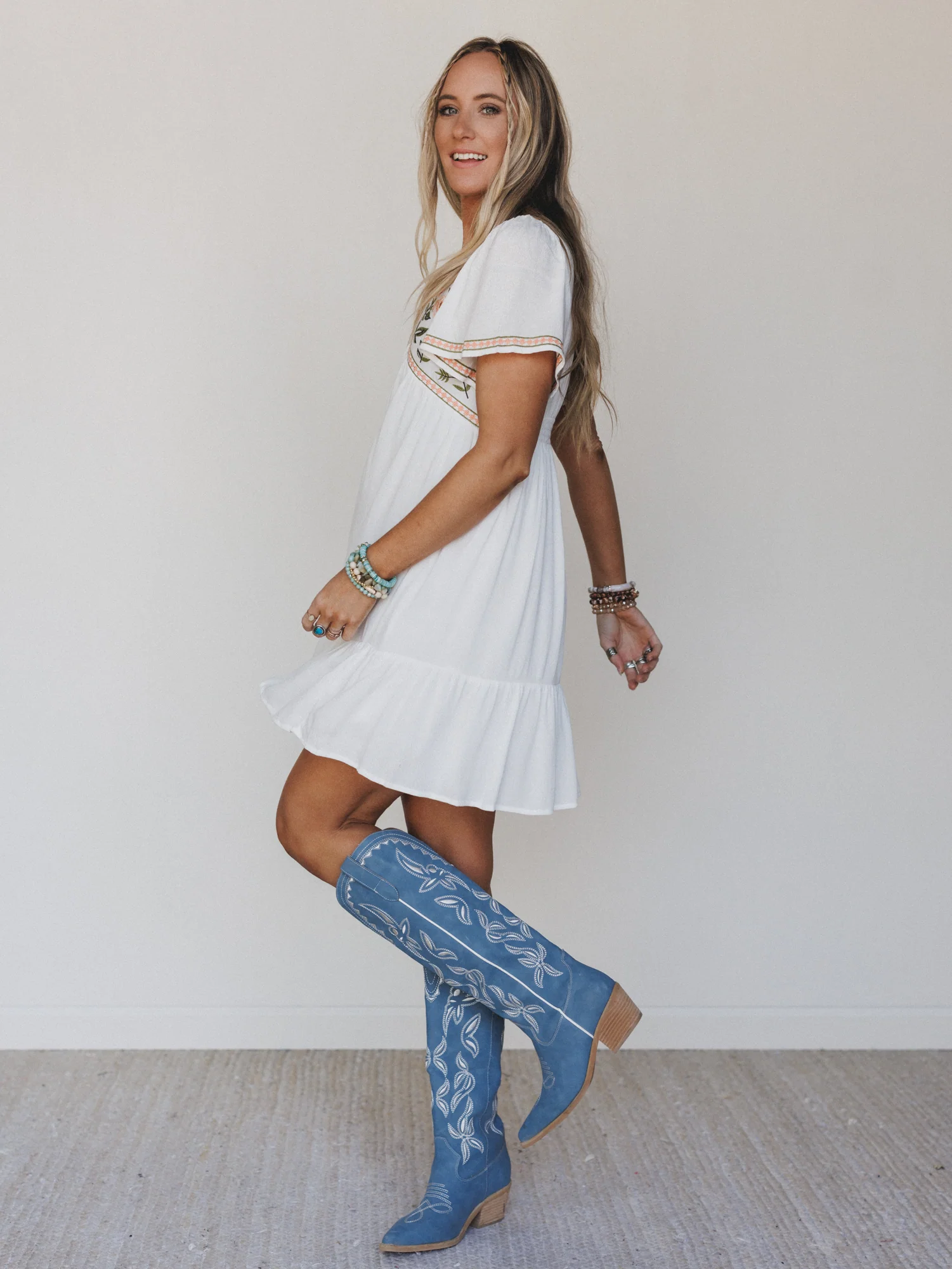 Magdaline Mini Dress - Ivory - Image 8