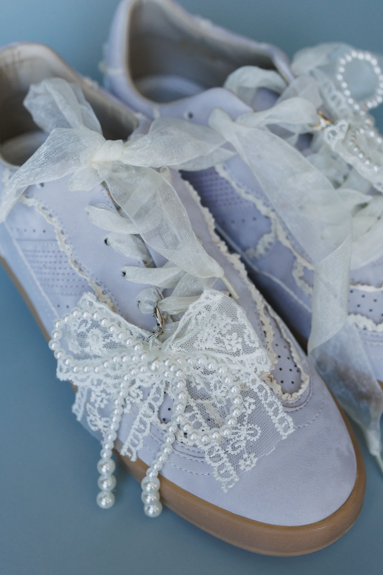 Make It Yours Bow Embroidered Sneakers - Purple - Image 3