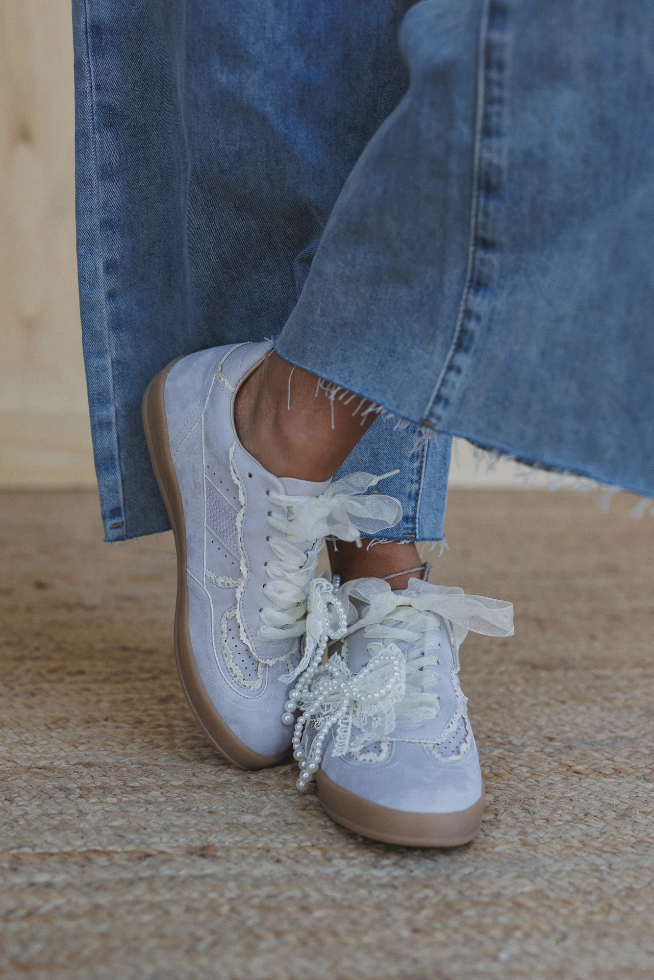 Make It Yours Bow Embroidered Sneakers - Purple - Image 5
