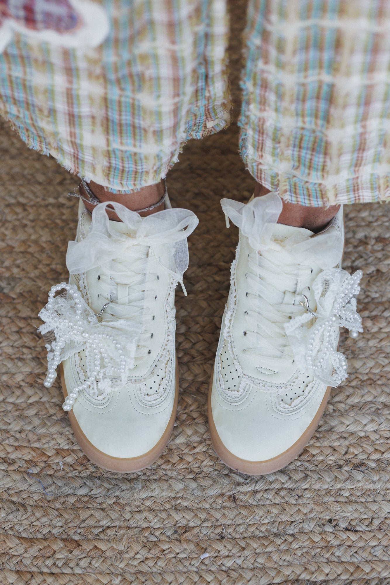 Make It Yours Bow Embroidered Sneakers - Yellow - Image 4