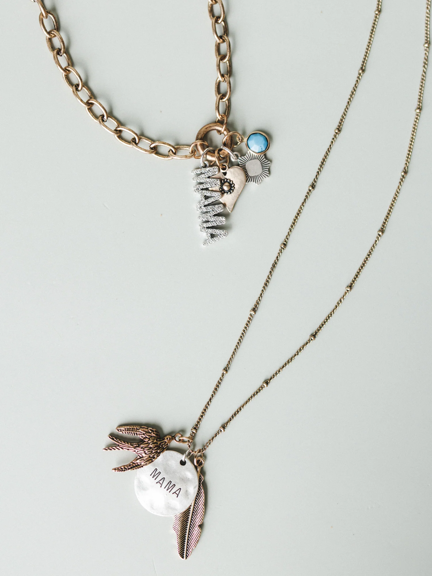 Mama Bird Necklace - Mixed Metal - Image 5