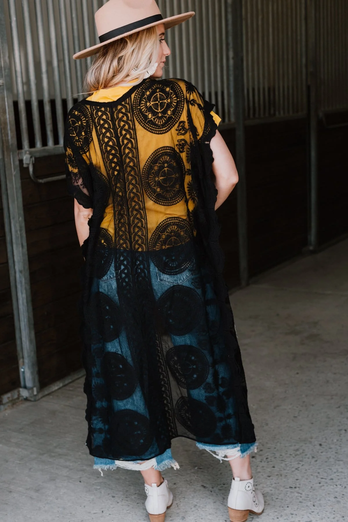 Cheri Scallop Lace Duster - Black - Image 3