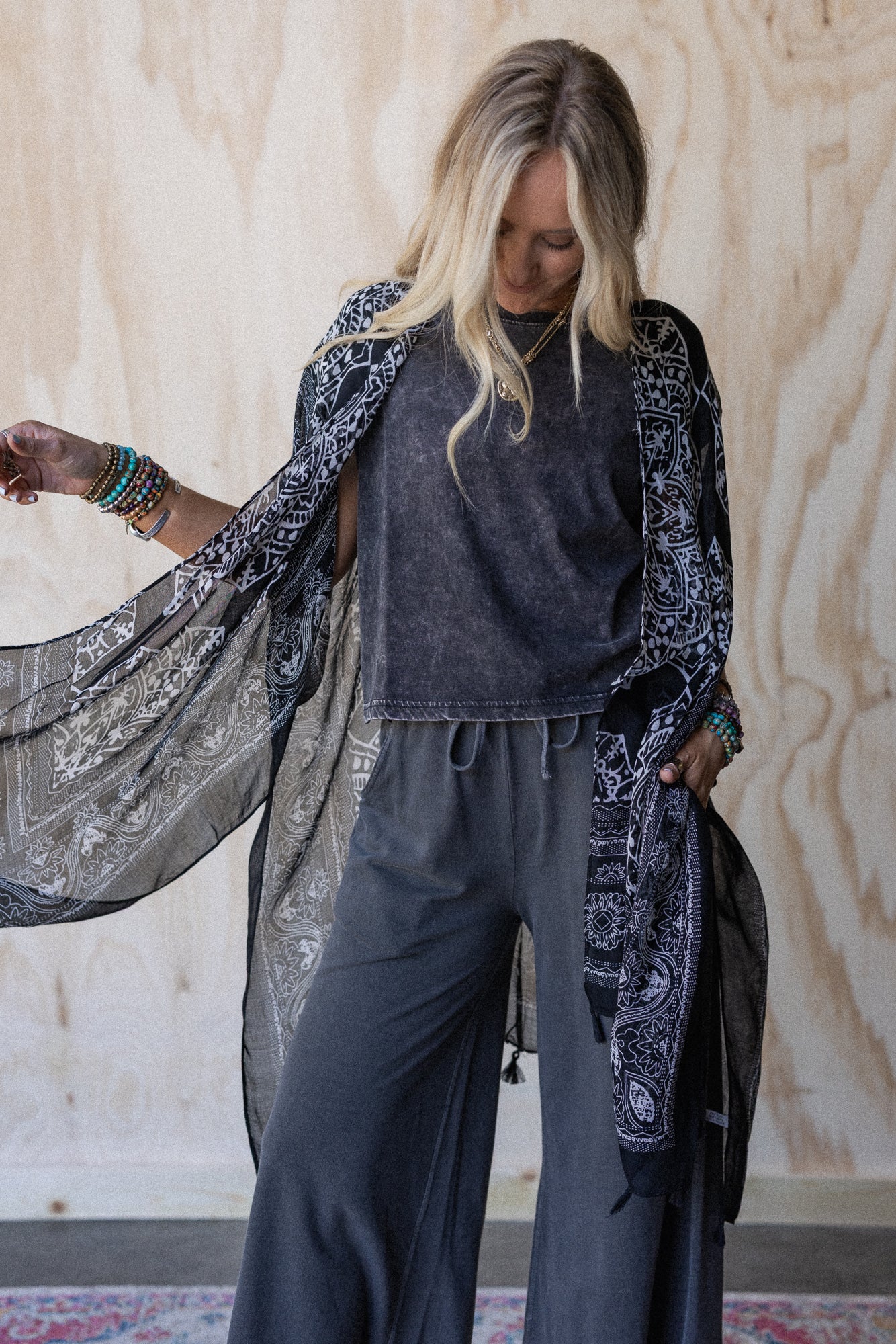 Mandala Tassel Kimono - Black - Image 5