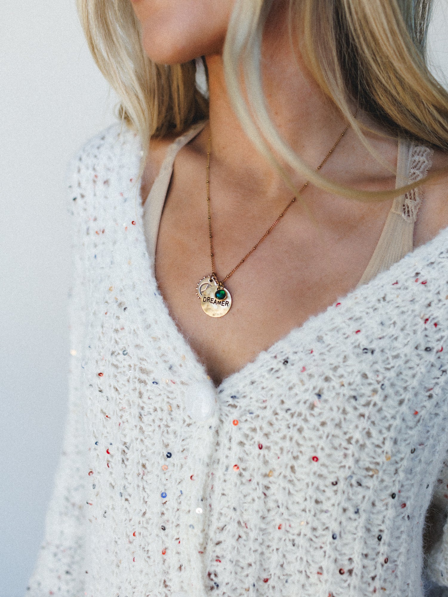 May Dreamer Birthstone Necklace - Emerald - Image 3