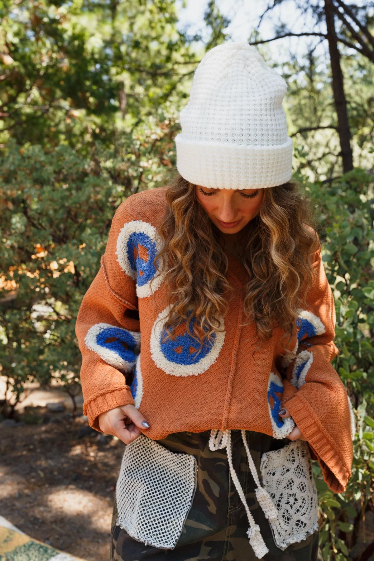 Maybelle Waffle Beanie - Ivory - Image 4