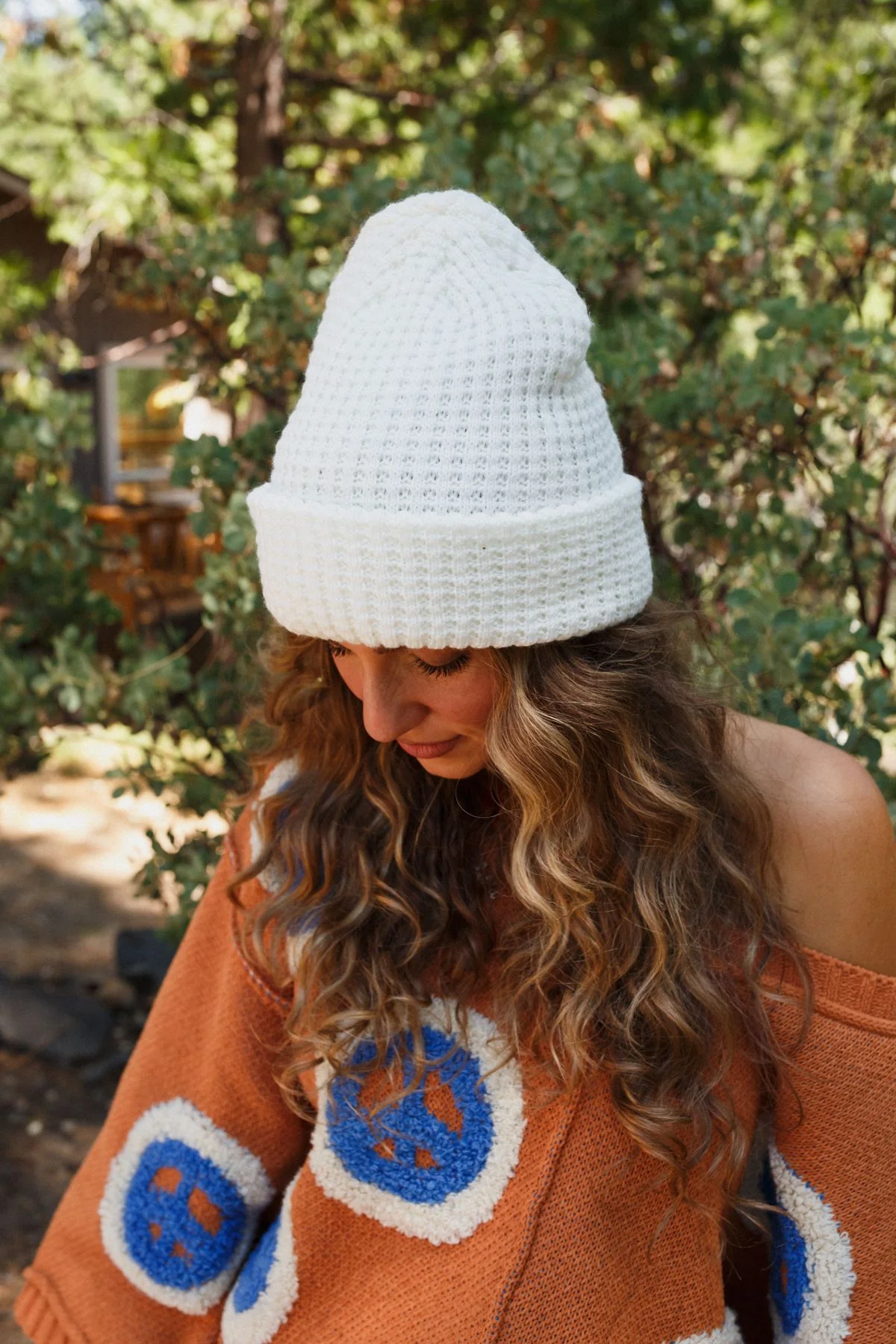 Maybelle Waffle Beanie - Ivory - Image 5
