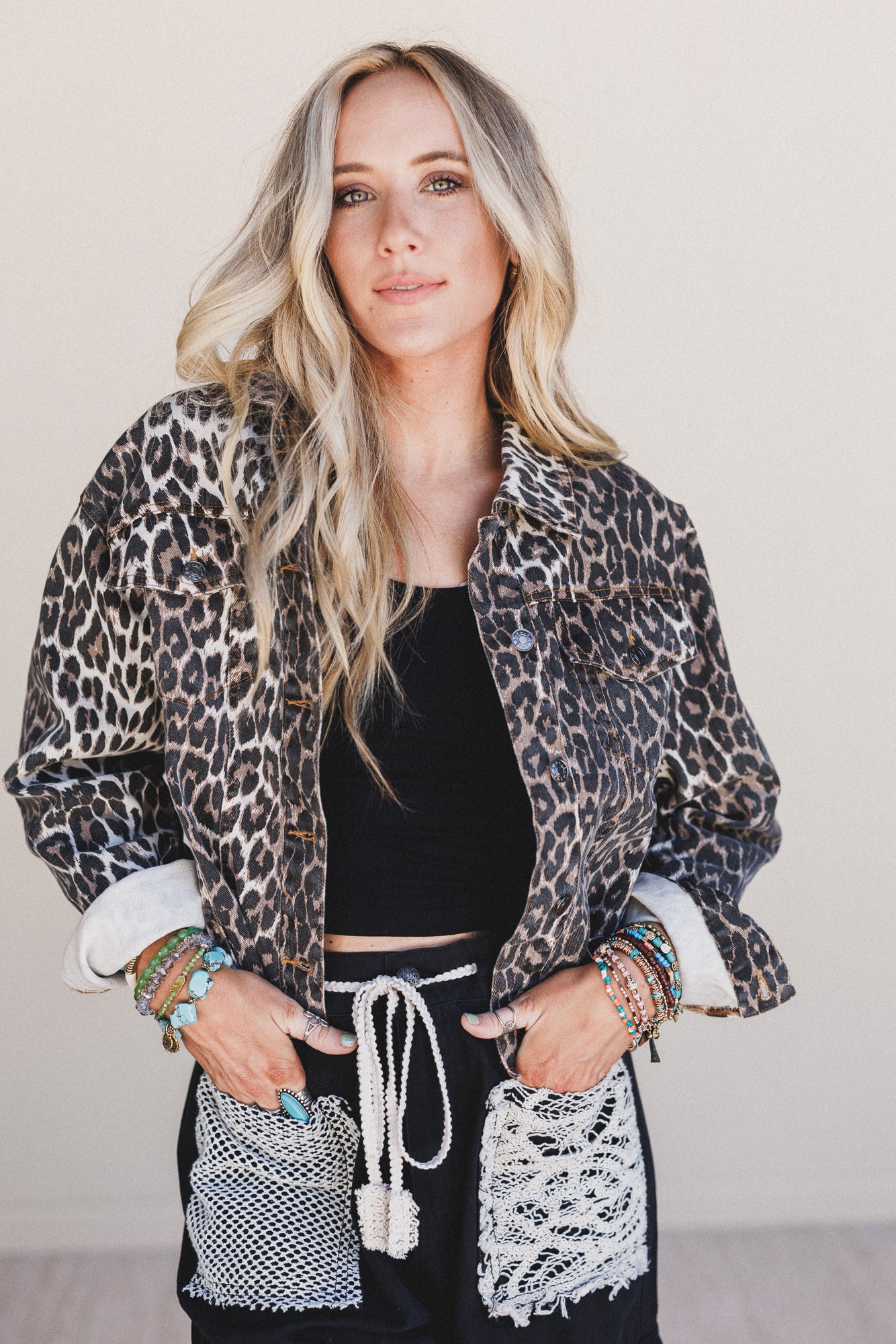 Meadowcat Denim Jacket - Leopard Multi - Image 3
